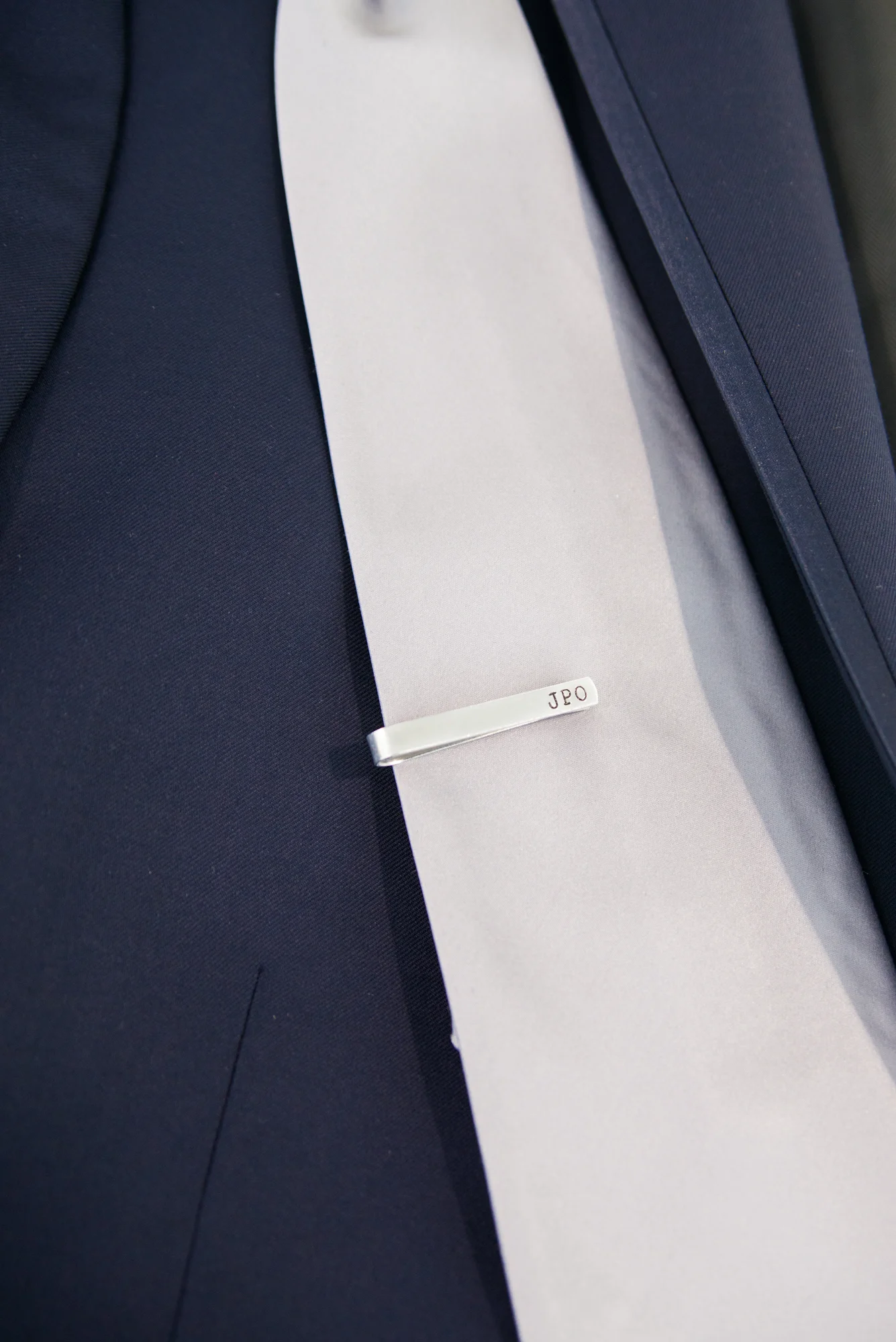 Groom's Gift Engraved Tie Clip - Travel Themed Wedding - Caitlin Gerres Photography