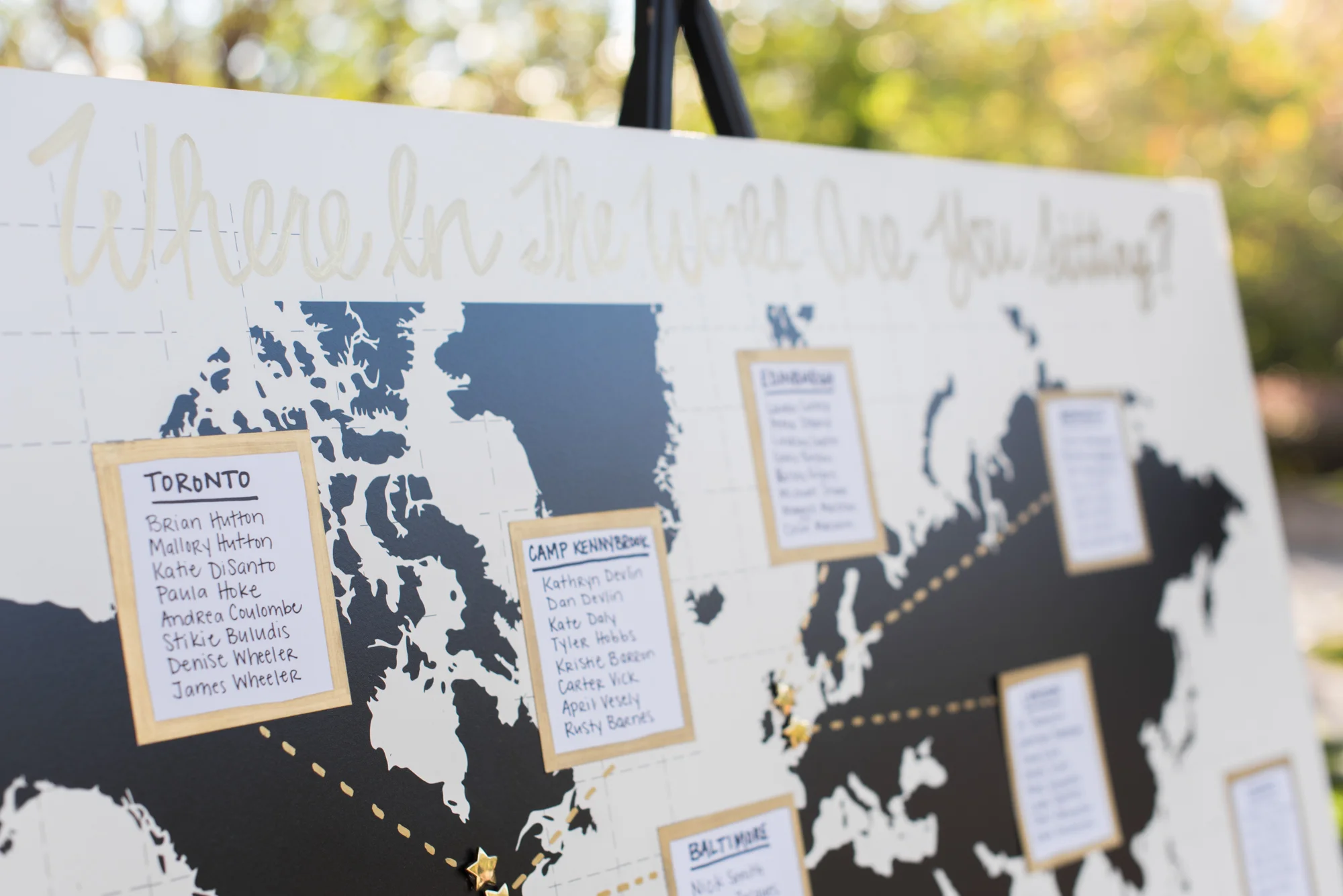 Map Seating Chart - Travel Themed Wedding - Caitlin Gerres Photography
