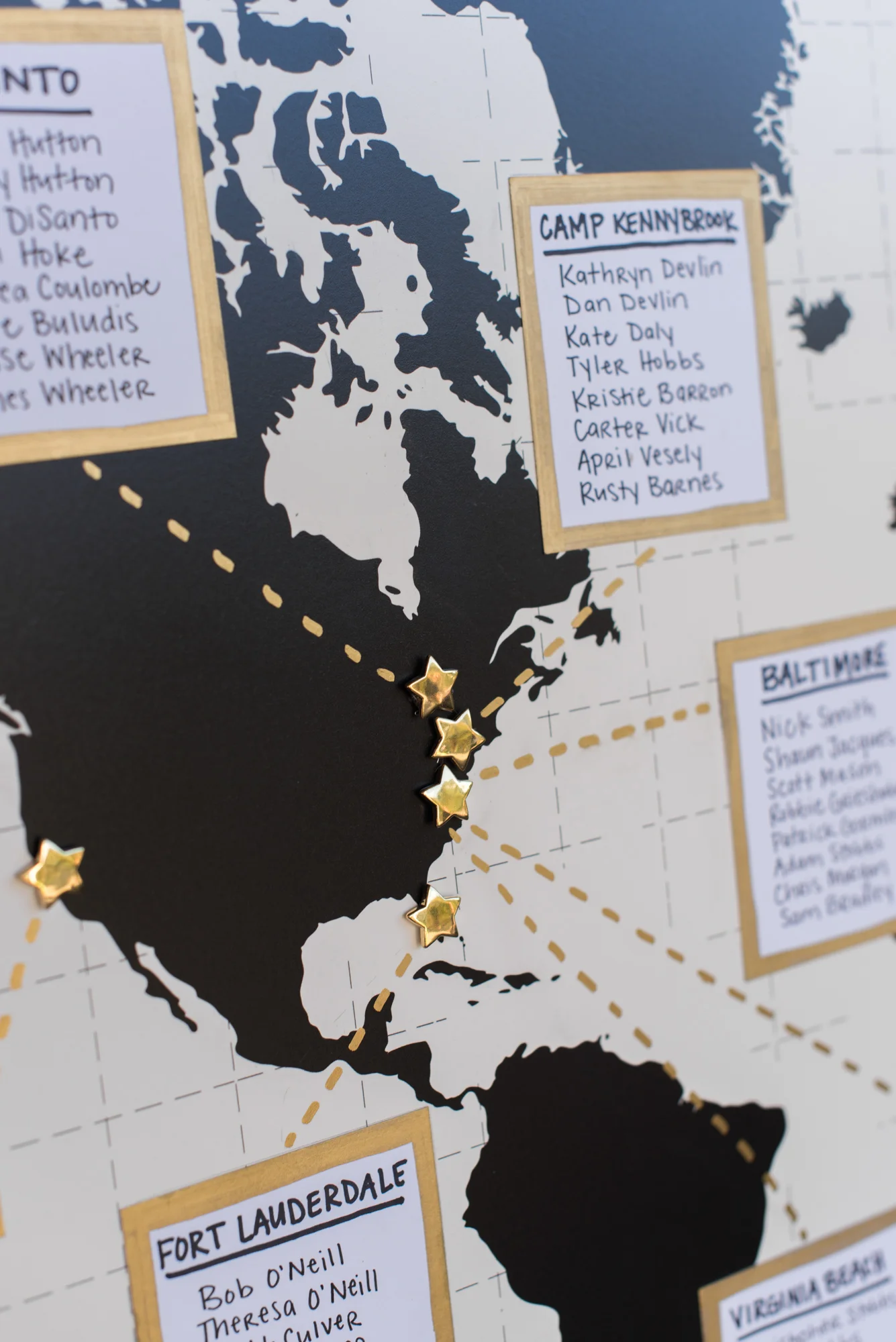 Map Seating Chart- Travel Themed Wedding - Caitlin Gerres Photography