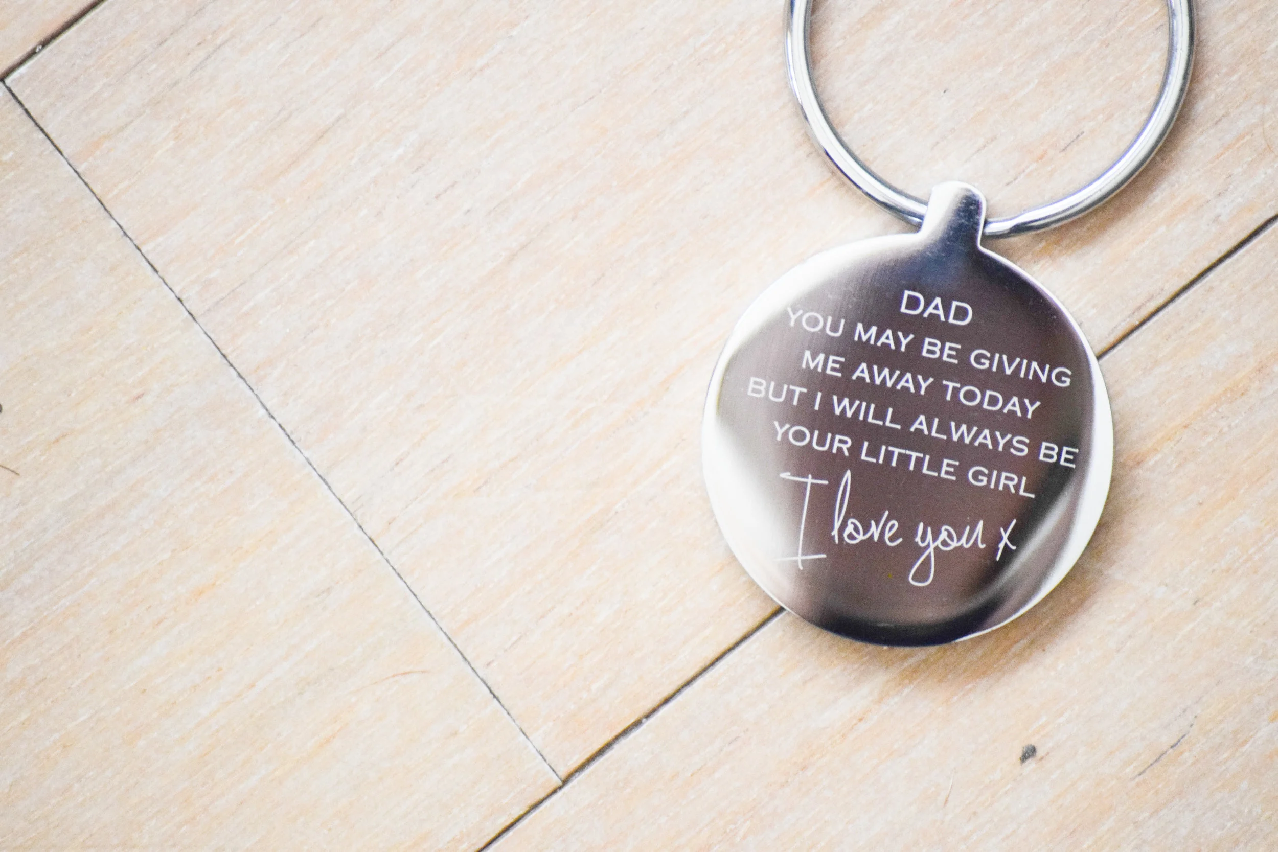 Father of the Bride Gift Idea Key Chain by Oh So Cherished