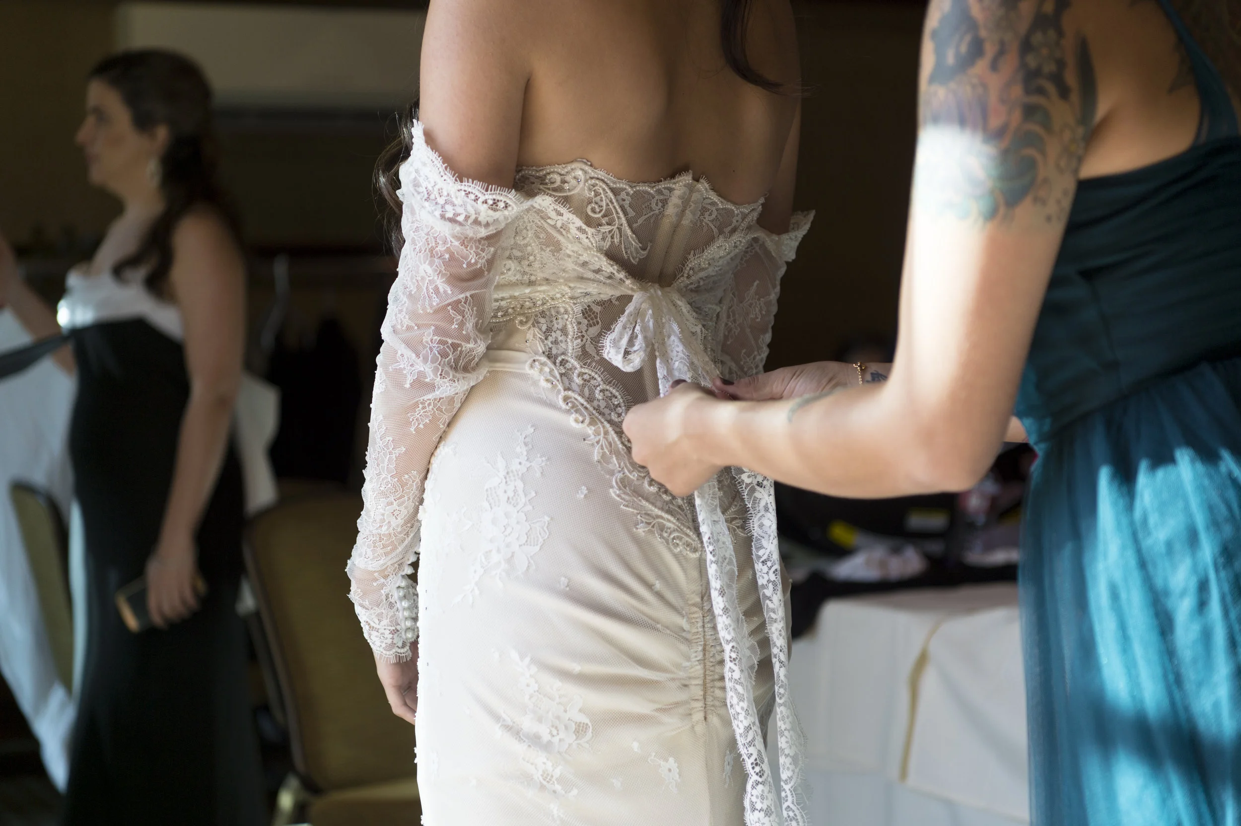 Wedding Dress Sleeve Add On - A Romantic Bel Air Bay Club Ocean-View Wedding - Southern California Wedding - Kevin Dinh Photography