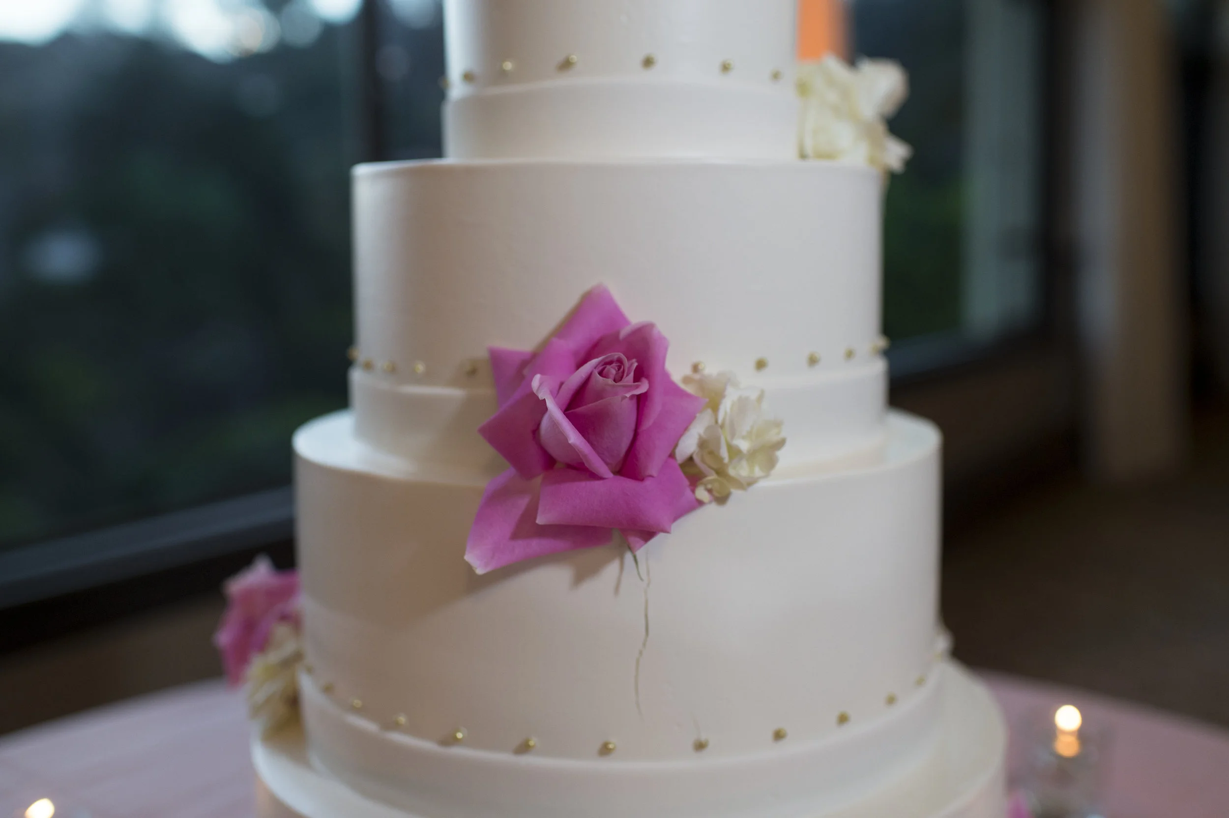 White Wedding Cake - A Romantic Bel Air Bay Club Ocean-View Wedding - Southern California Wedding - Kevin Dinh Photography