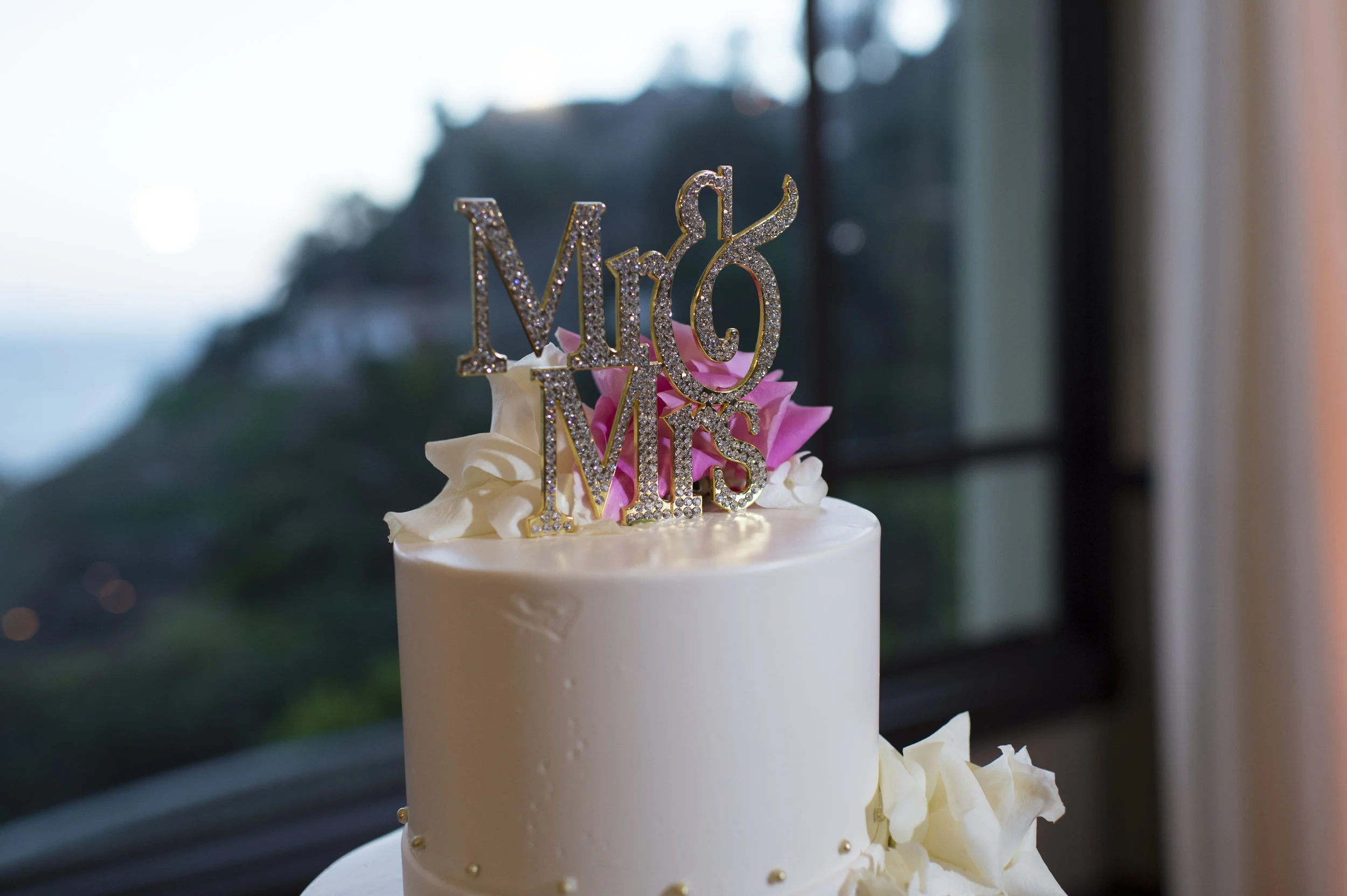 White Wedding Cake - A Romantic Bel Air Bay Club Ocean-View Wedding - Southern California Wedding - Kevin Dinh Photography
