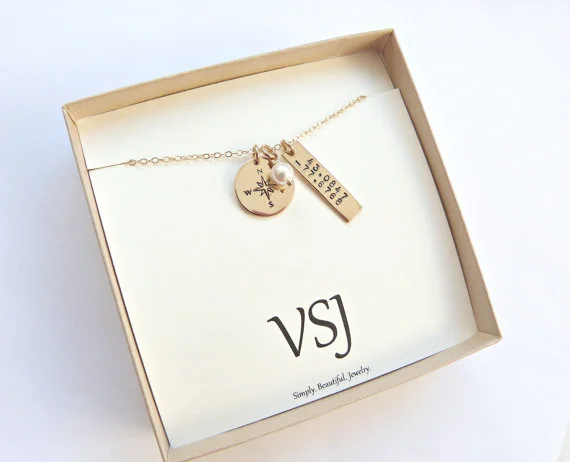 Bridesmaid Gift Ideas - Bridesmaid Jewelry - Bridesmaid Proposal Ideas - Coordinates Necklace