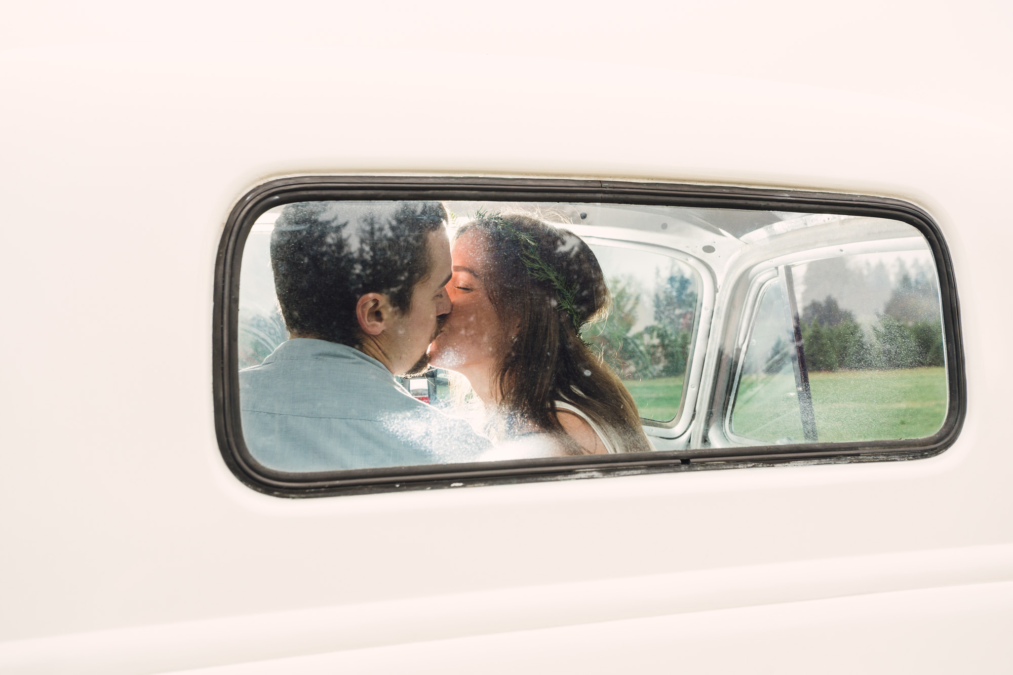 Vintage Chevy Truck Engagement Photos - Christmas Tree Farm Engagement Photos by Joshua Rainey Photography
