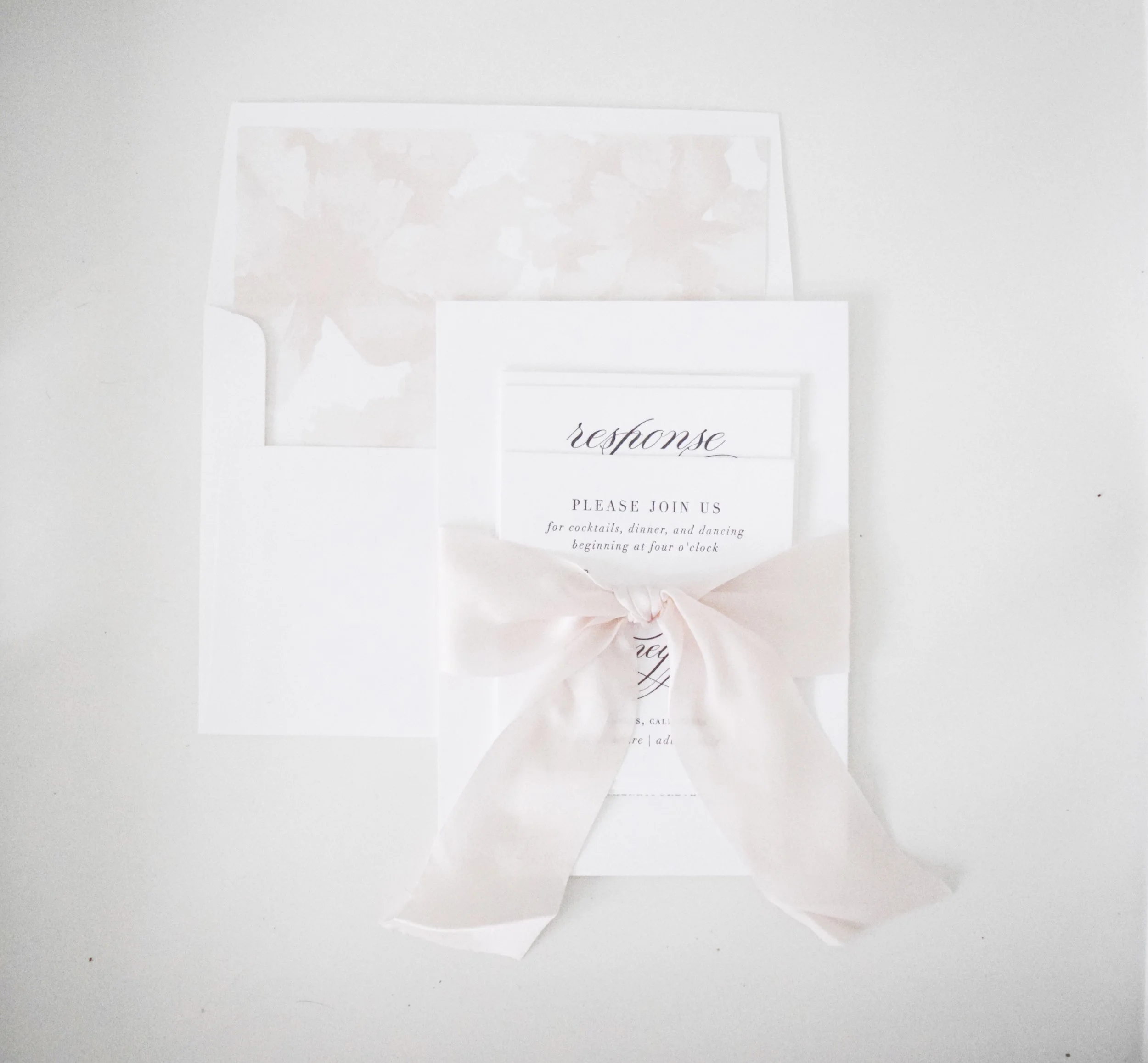 White + Blush Wedding Invitations - Shine Wedding Invitations