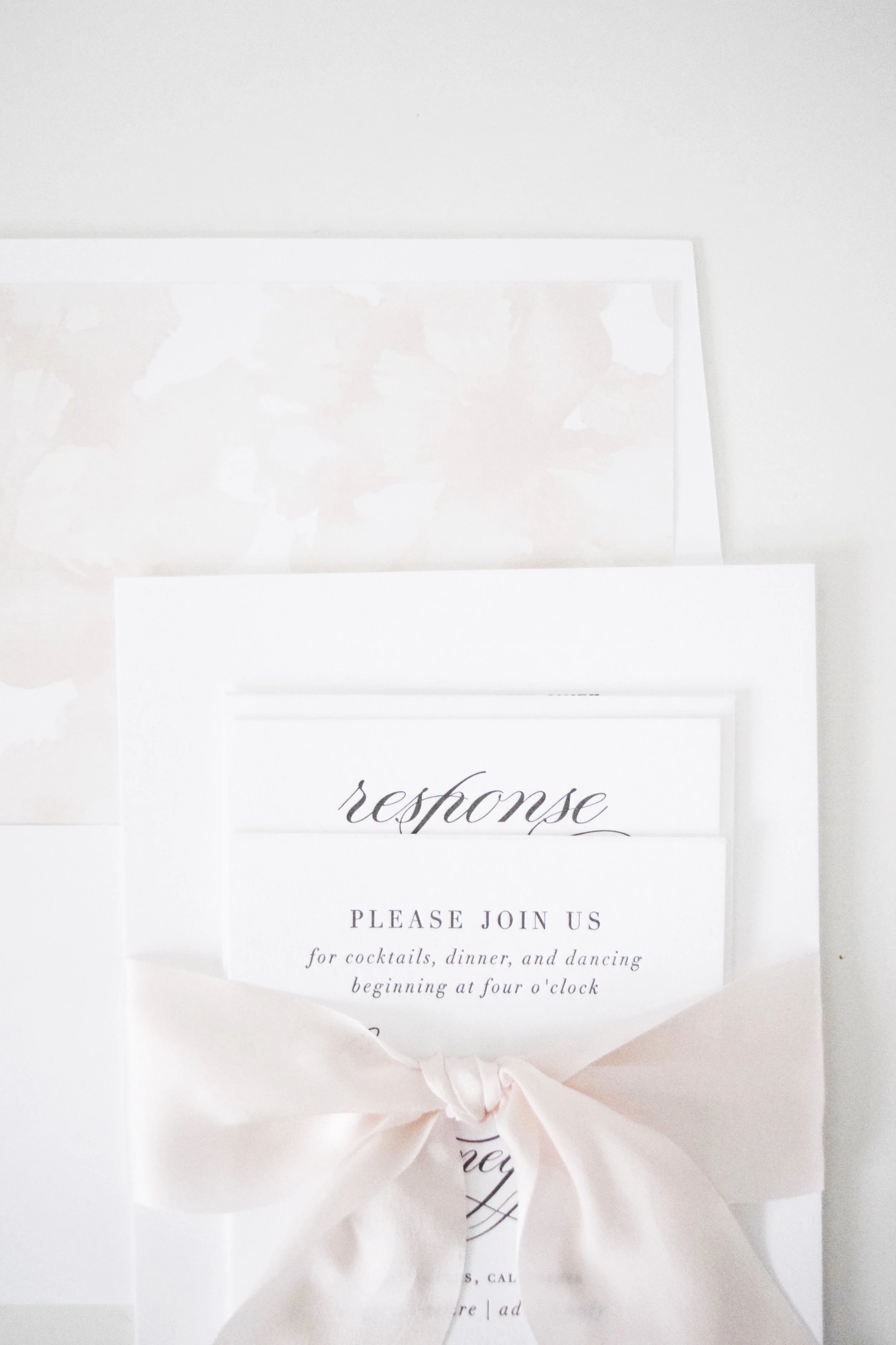 White + Blush Wedding Invitations - Shine Wedding Invitations