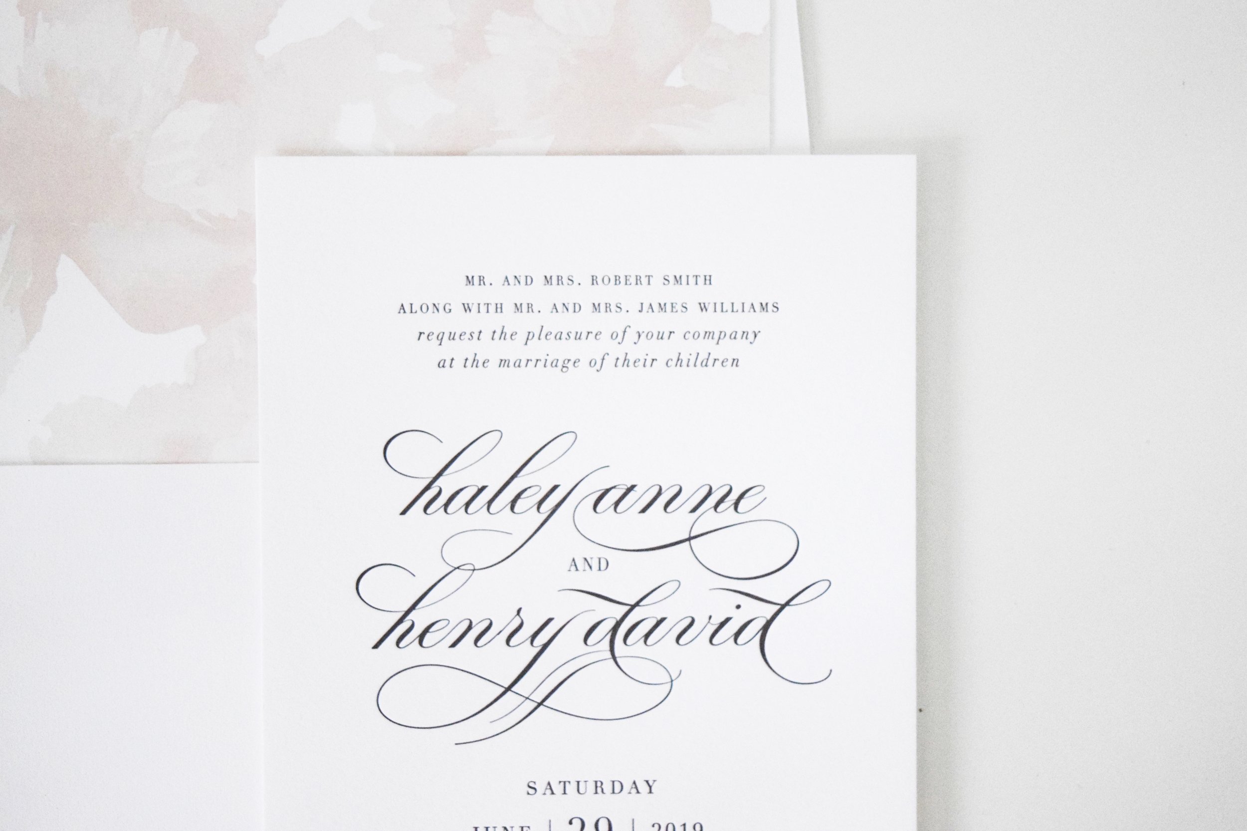 White + Blush Wedding Invitations - Shine Wedding Invitations