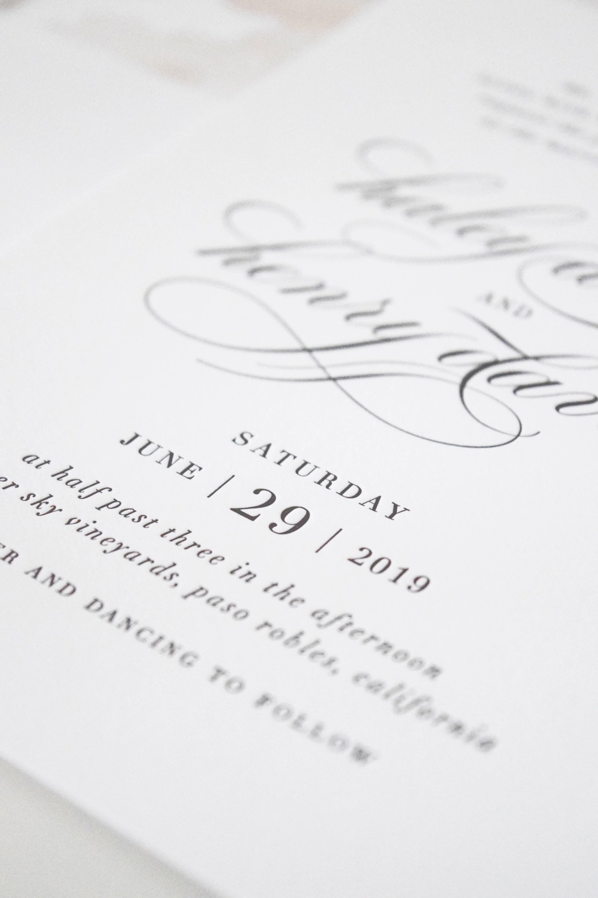 White + Blush Wedding Invitations - Shine Wedding Invitations