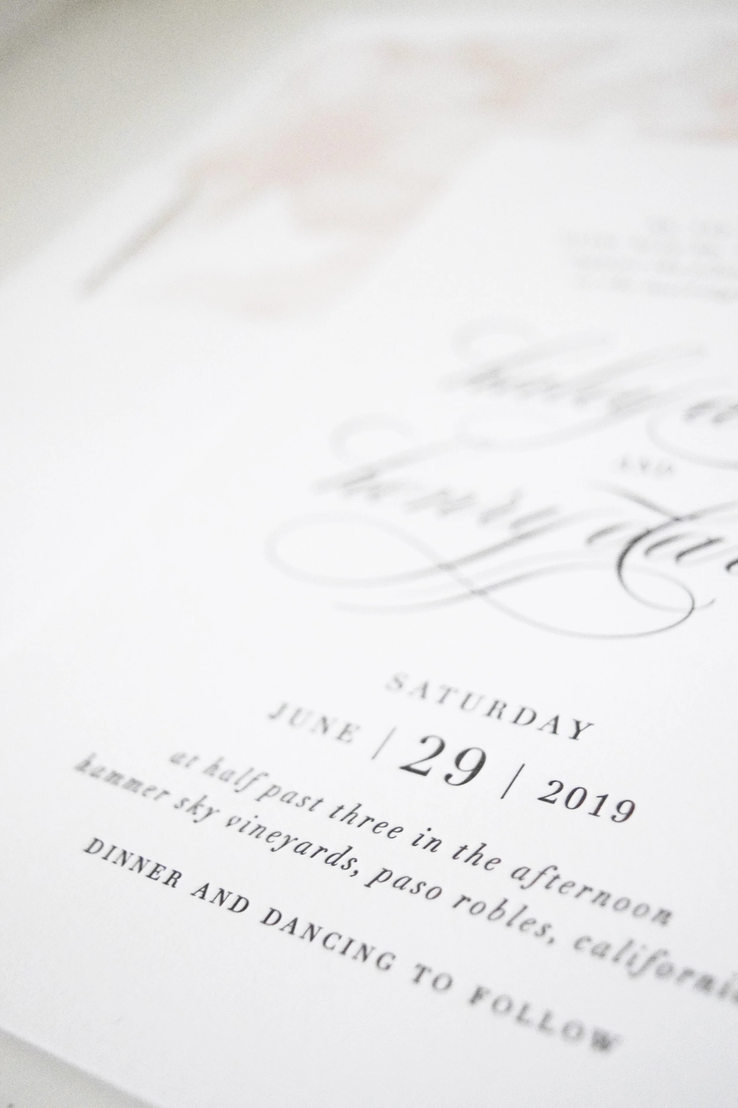 White + Blush Wedding Invitations - Shine Wedding Invitations