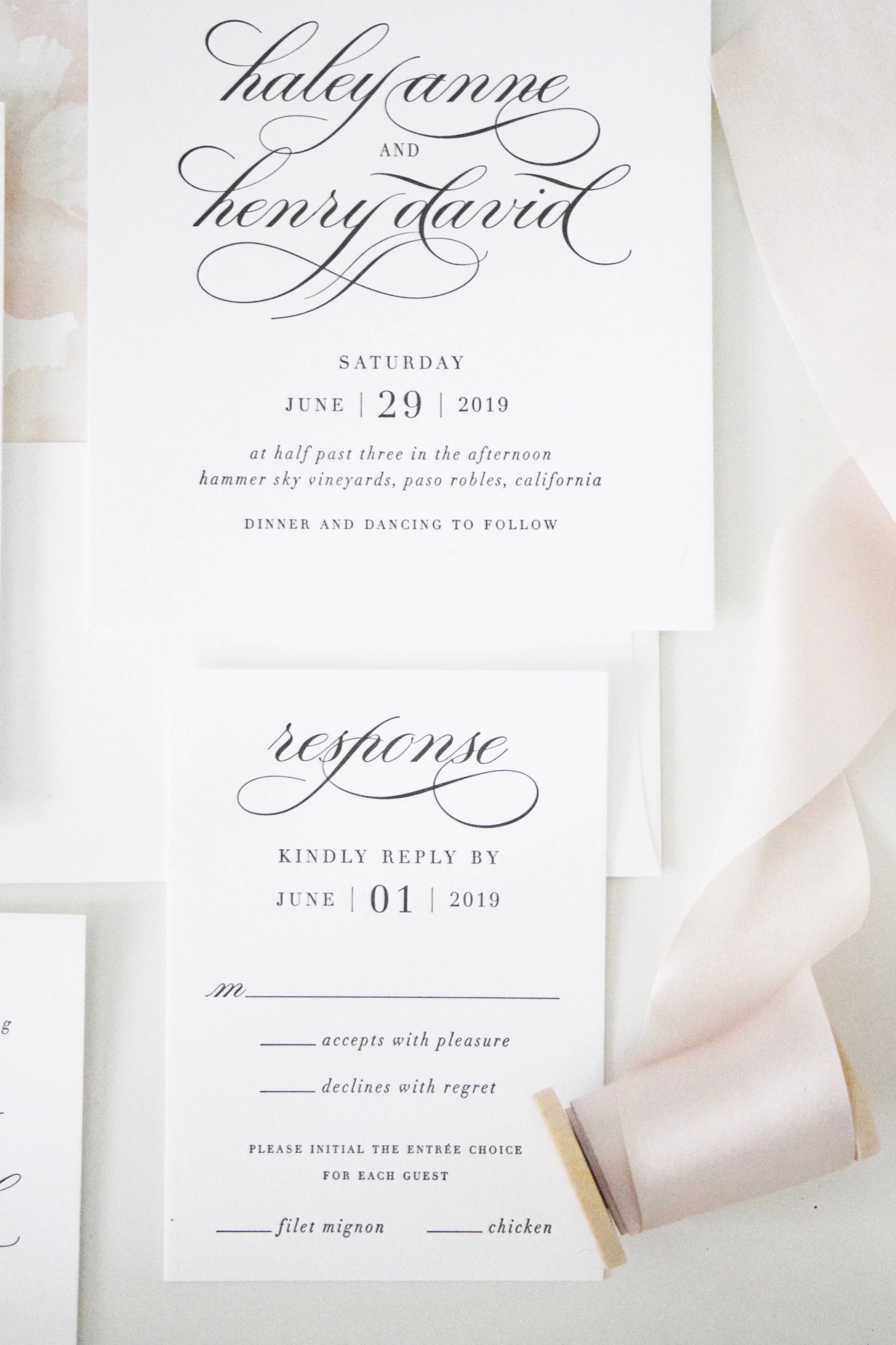 White + Blush Wedding Invitations - Shine Wedding Invitations