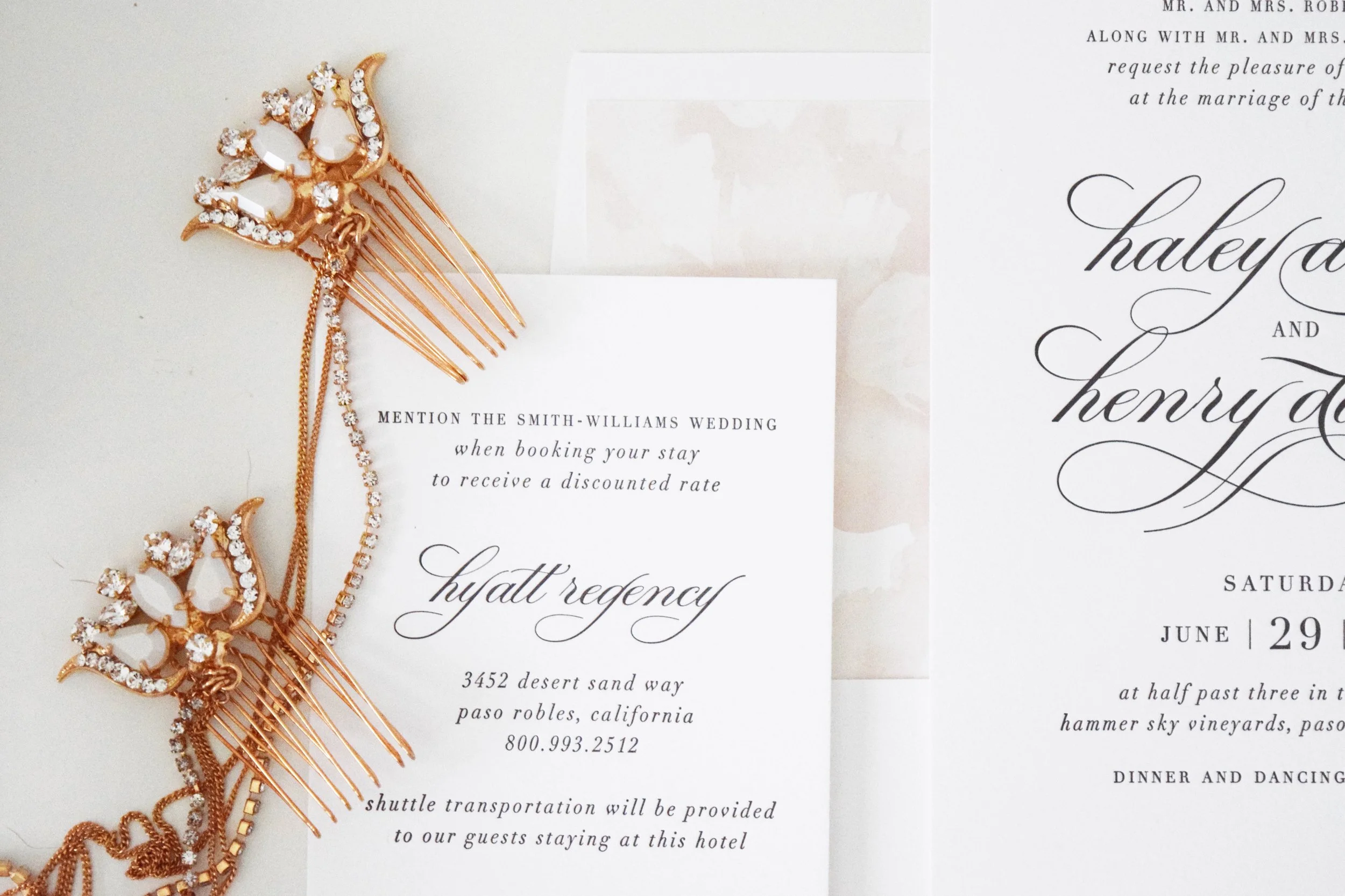 White + Blush Wedding Invitations - Shine Wedding Invitations
