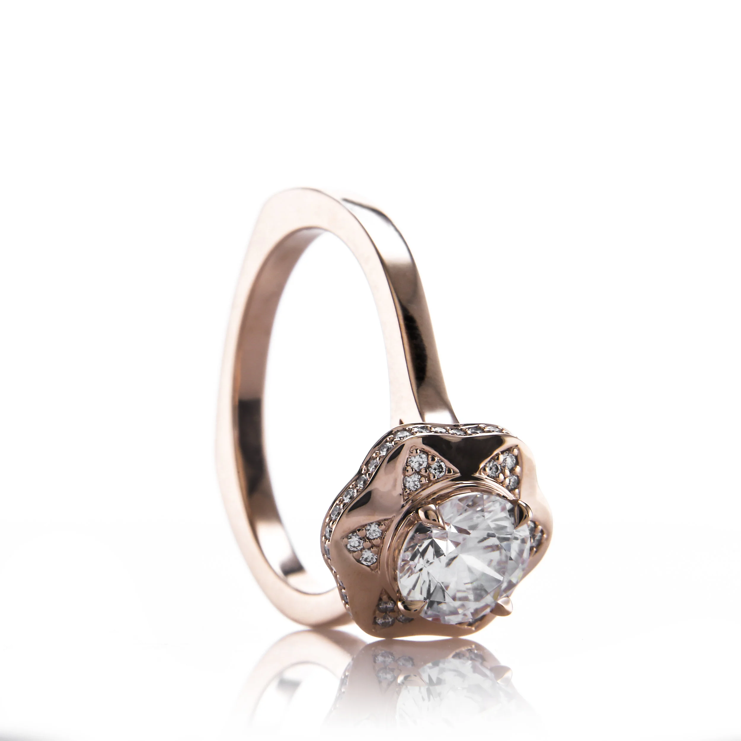 Rose Gold Vintage Style Engagement Rings by Brian Gavin Diamonds - The 810 Collection