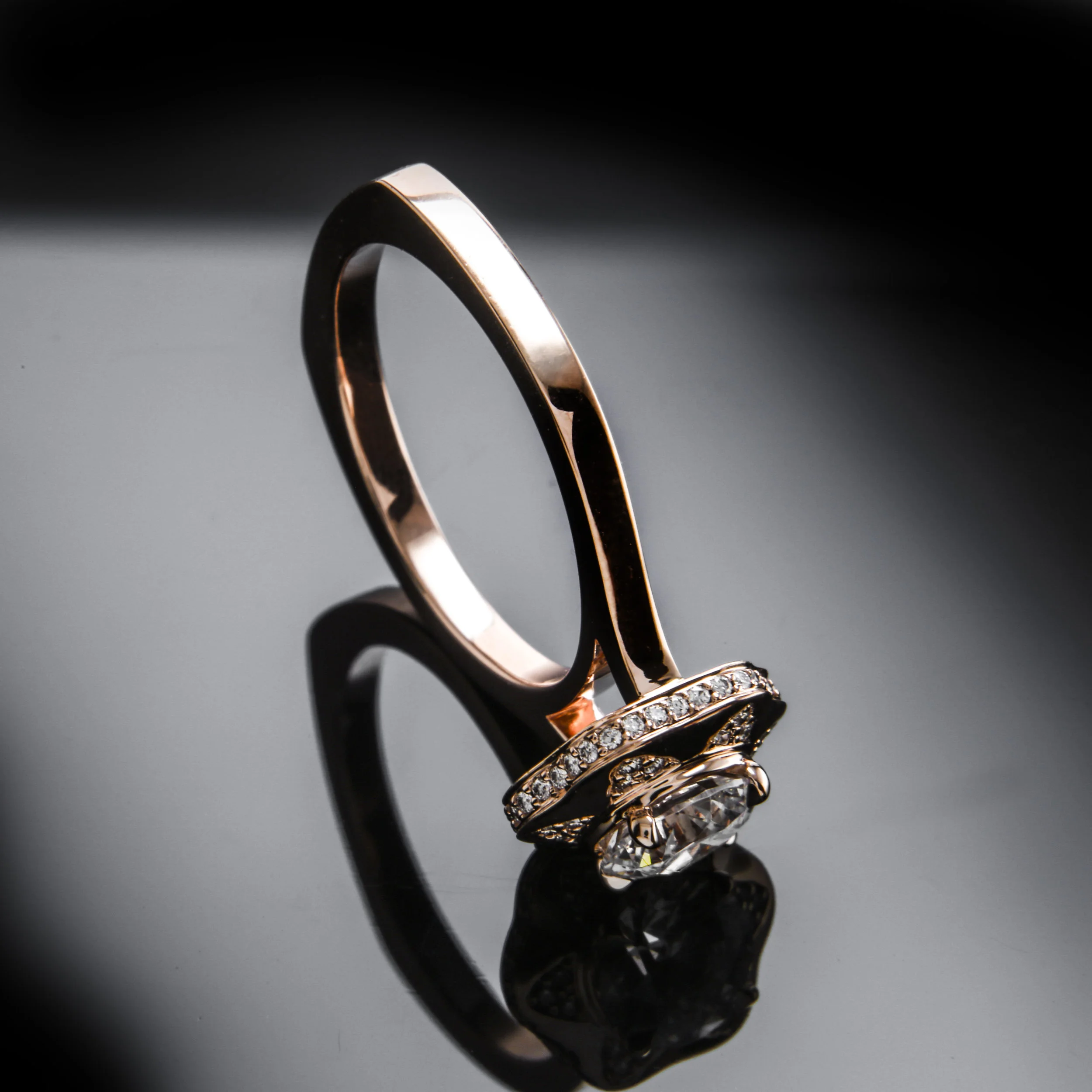 Rose Gold Vintage Style Engagement Rings by Brian Gavin Diamonds - The 810 Collection
