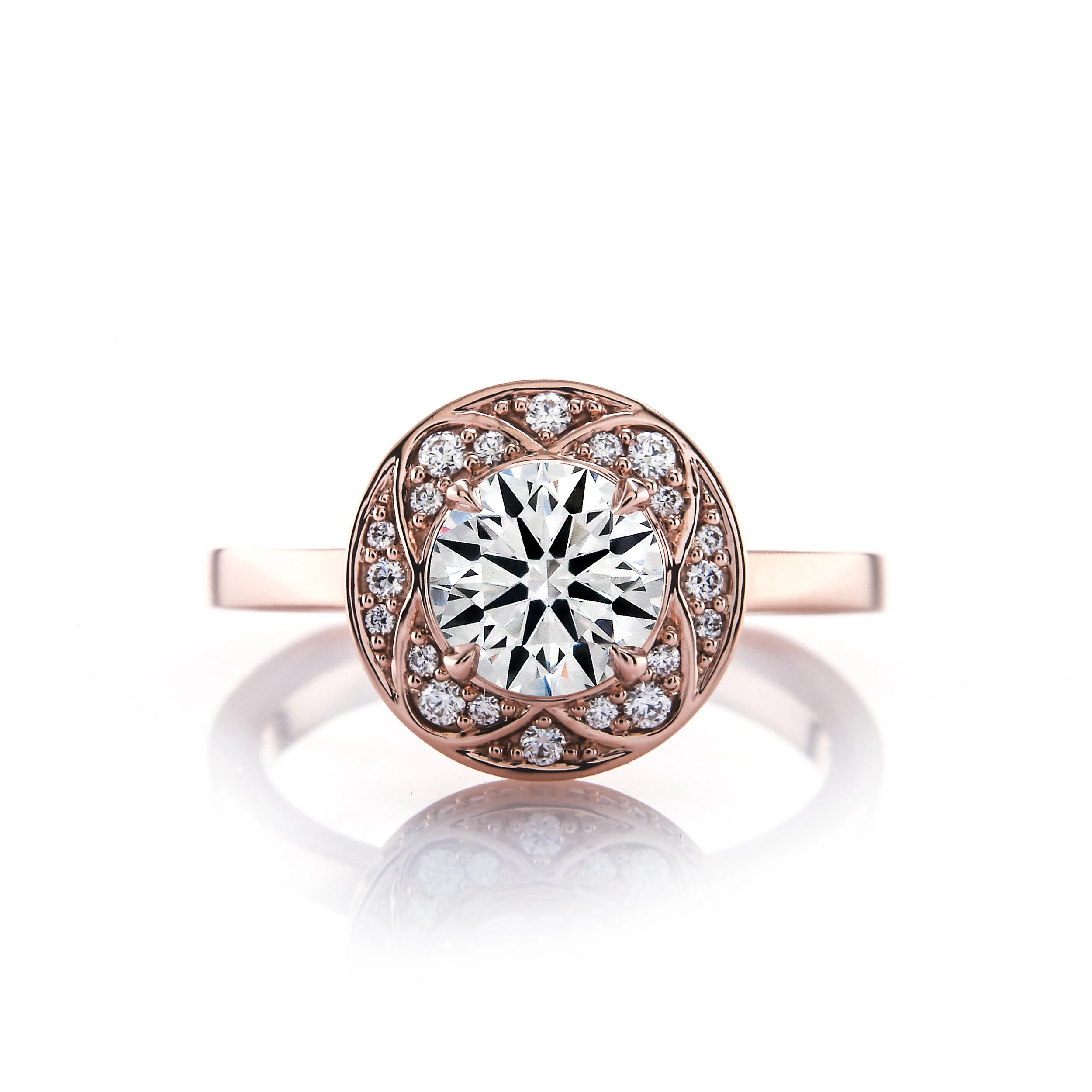 Rose Gold Vintage Style Engagement Rings by Brian Gavin Diamonds - The 810 Collection