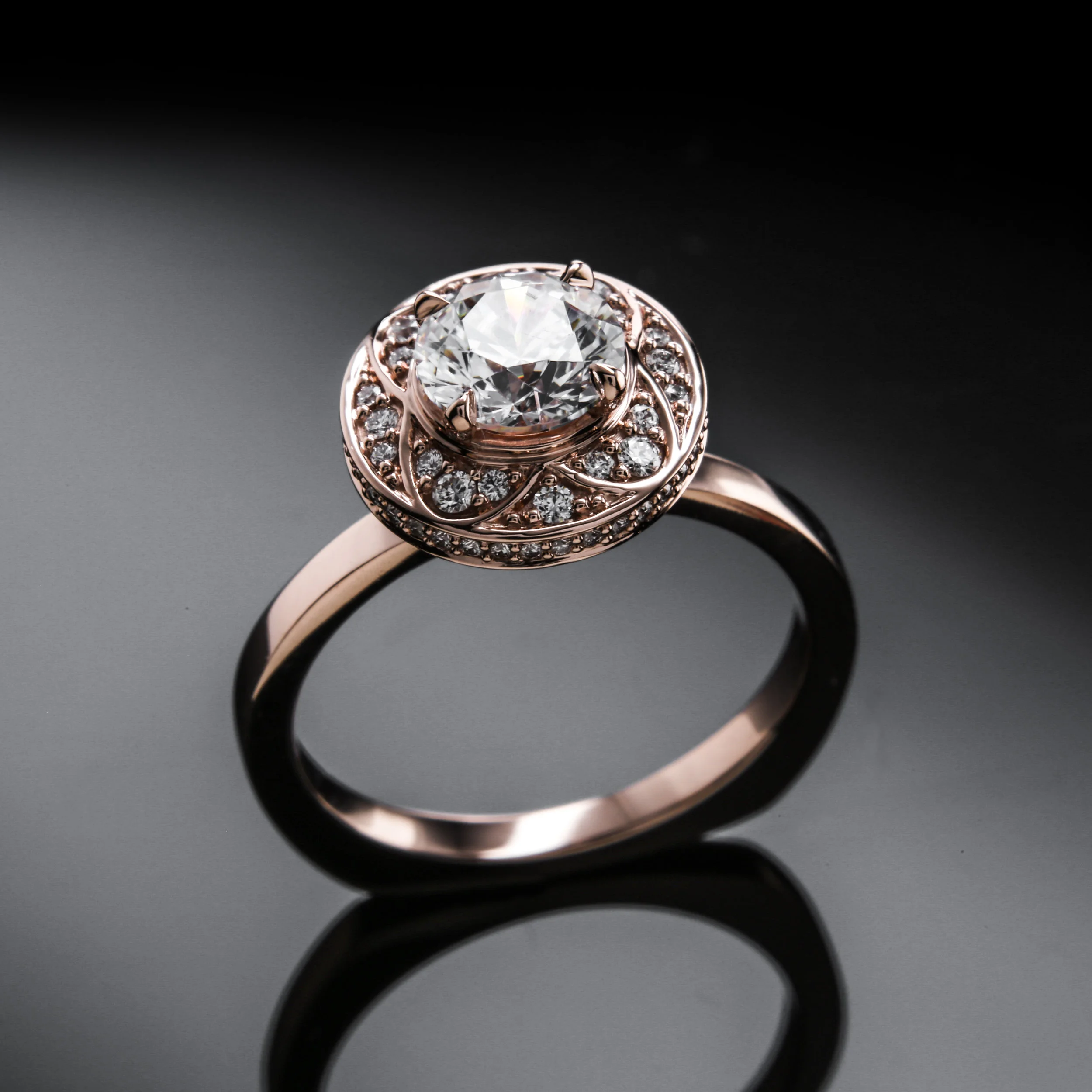 Rose Gold Vintage Style Engagement Rings by Brian Gavin Diamonds - The 810 Collection