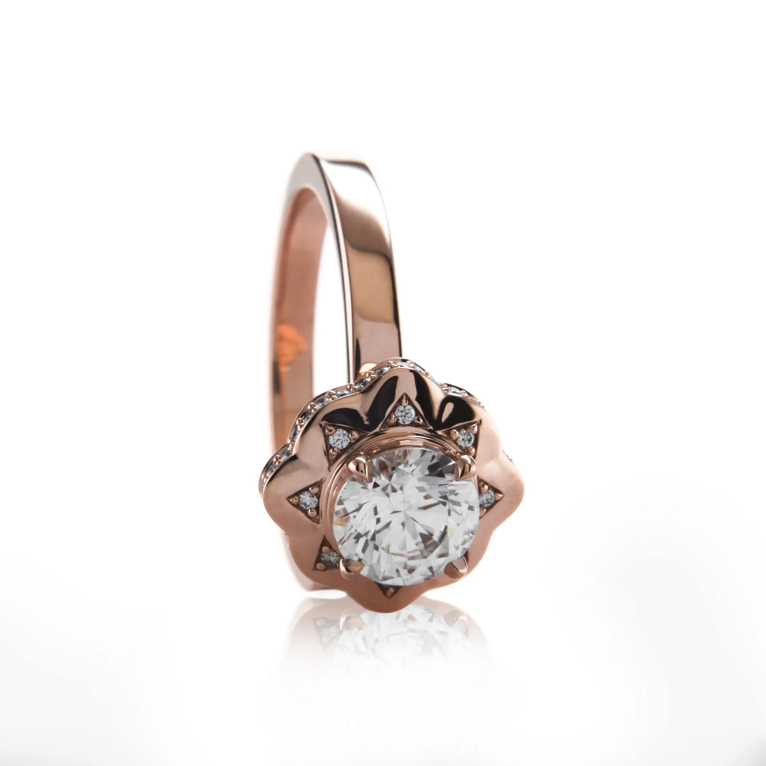 Rose Gold Vintage Style Engagement Rings by Brian Gavin Diamonds - The 810 Collection
