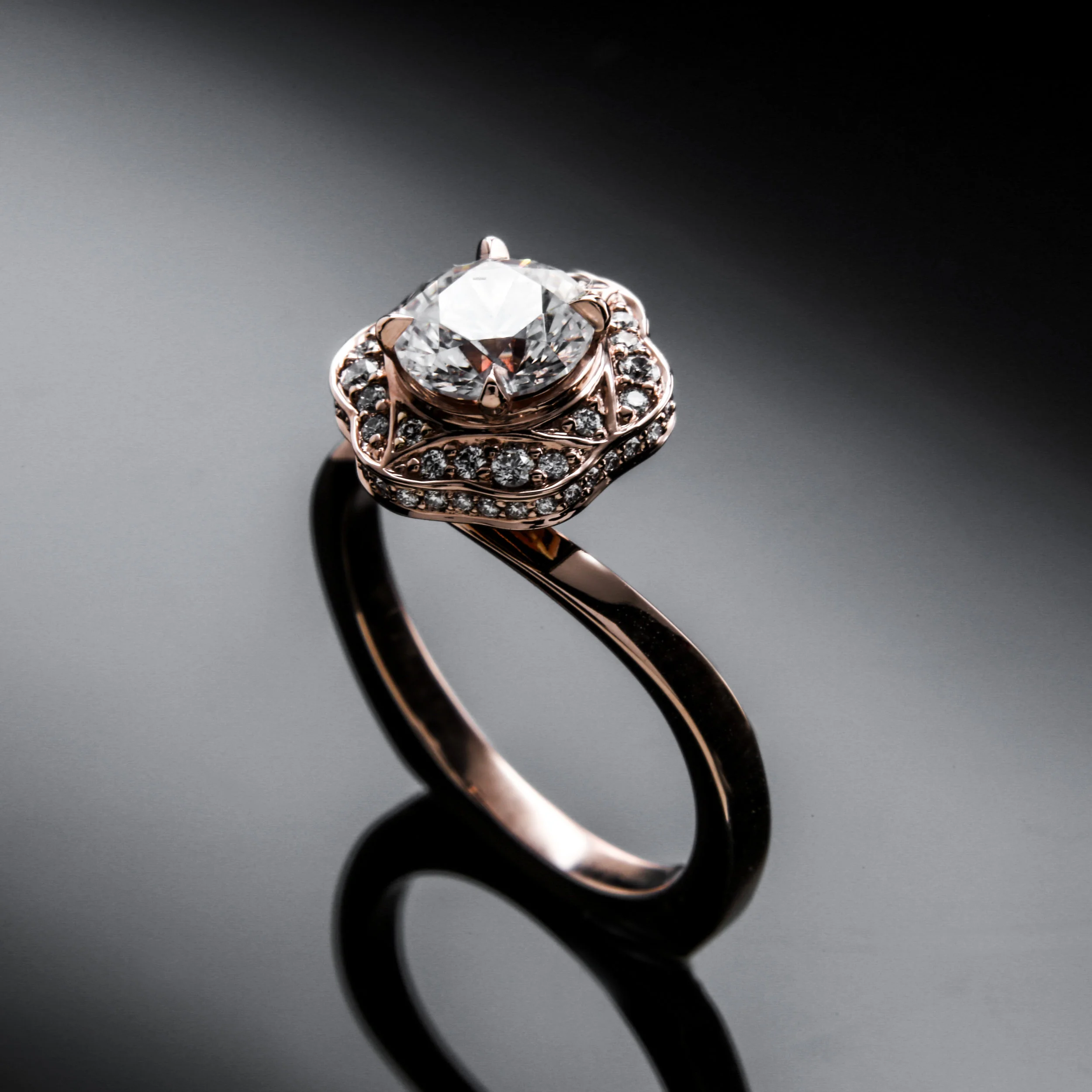 Rose Gold Vintage Style Engagement Rings by Brian Gavin Diamonds - The 810 Collection