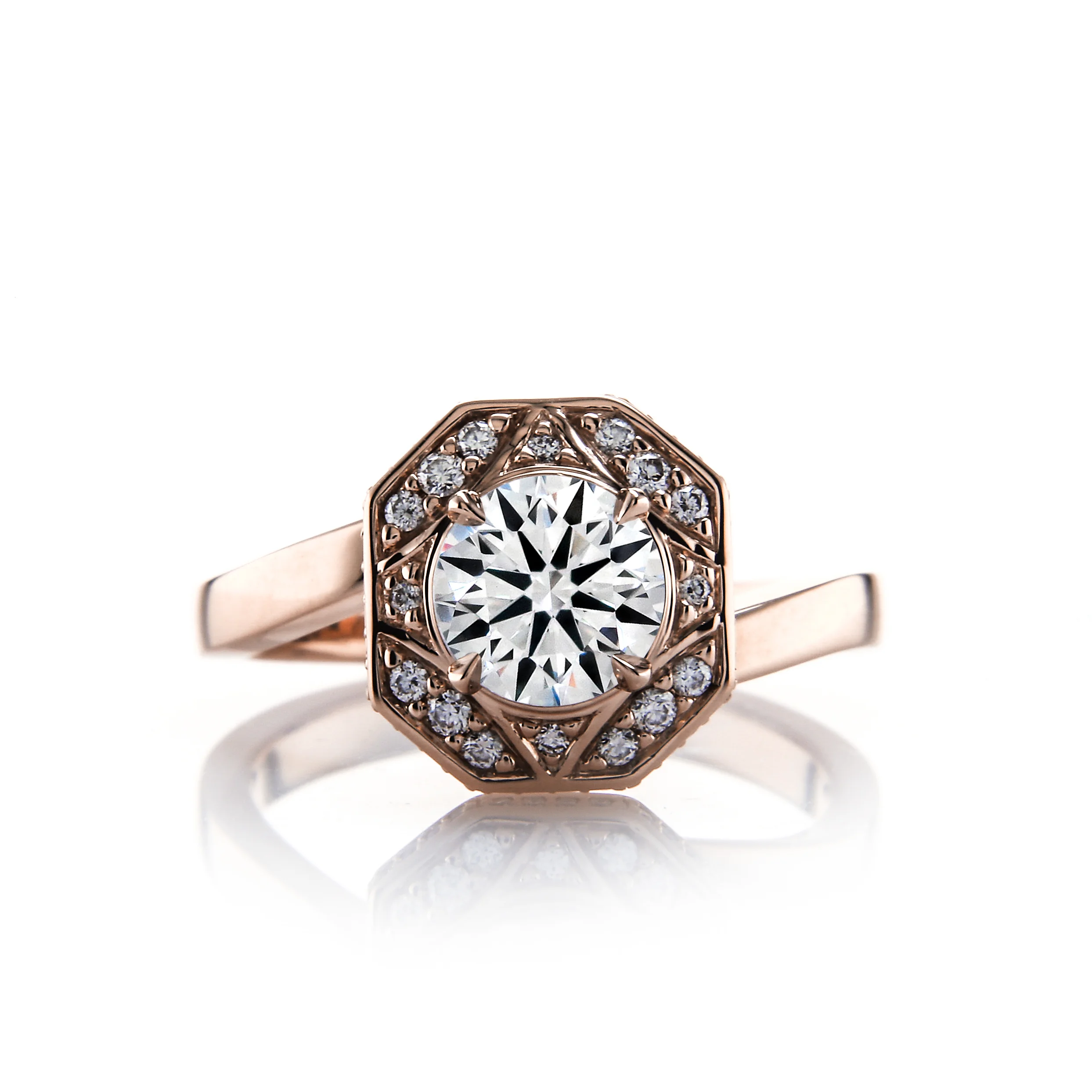 Rose Gold Vintage Style Engagement Rings by Brian Gavin Diamonds - The 810 Collection