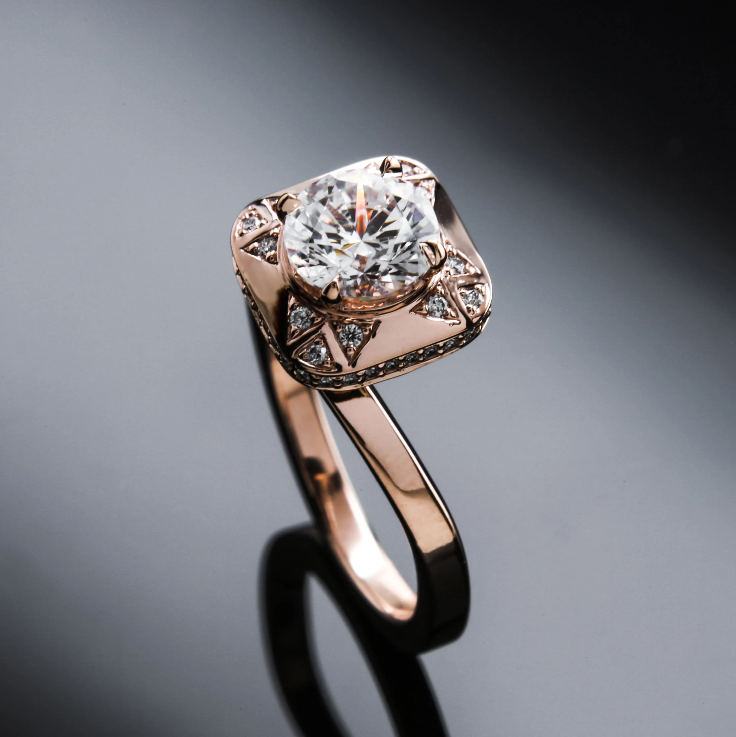 Rose Gold Vintage Style Engagement Rings by Brian Gavin Diamonds - The 810 Collection