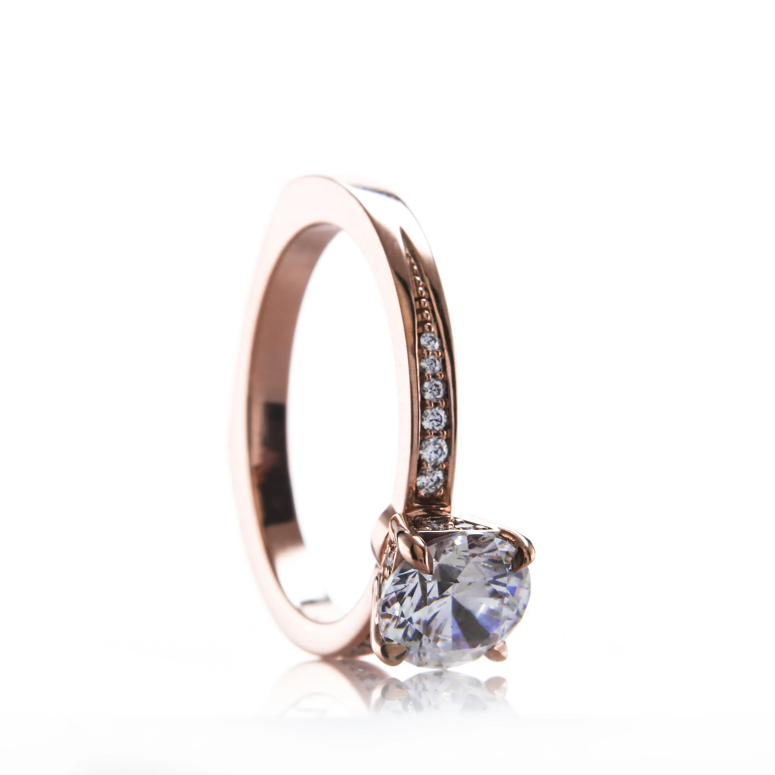 Rose Gold Vintage Style Engagement Rings by Brian Gavin Diamonds - The 810 Collection