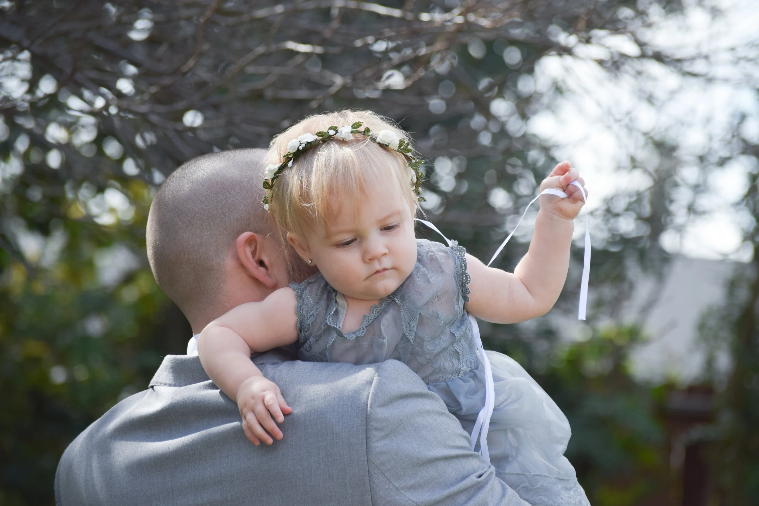 Grey lace + Chiffon Flower Girl Dress - The Hair Bow Company
