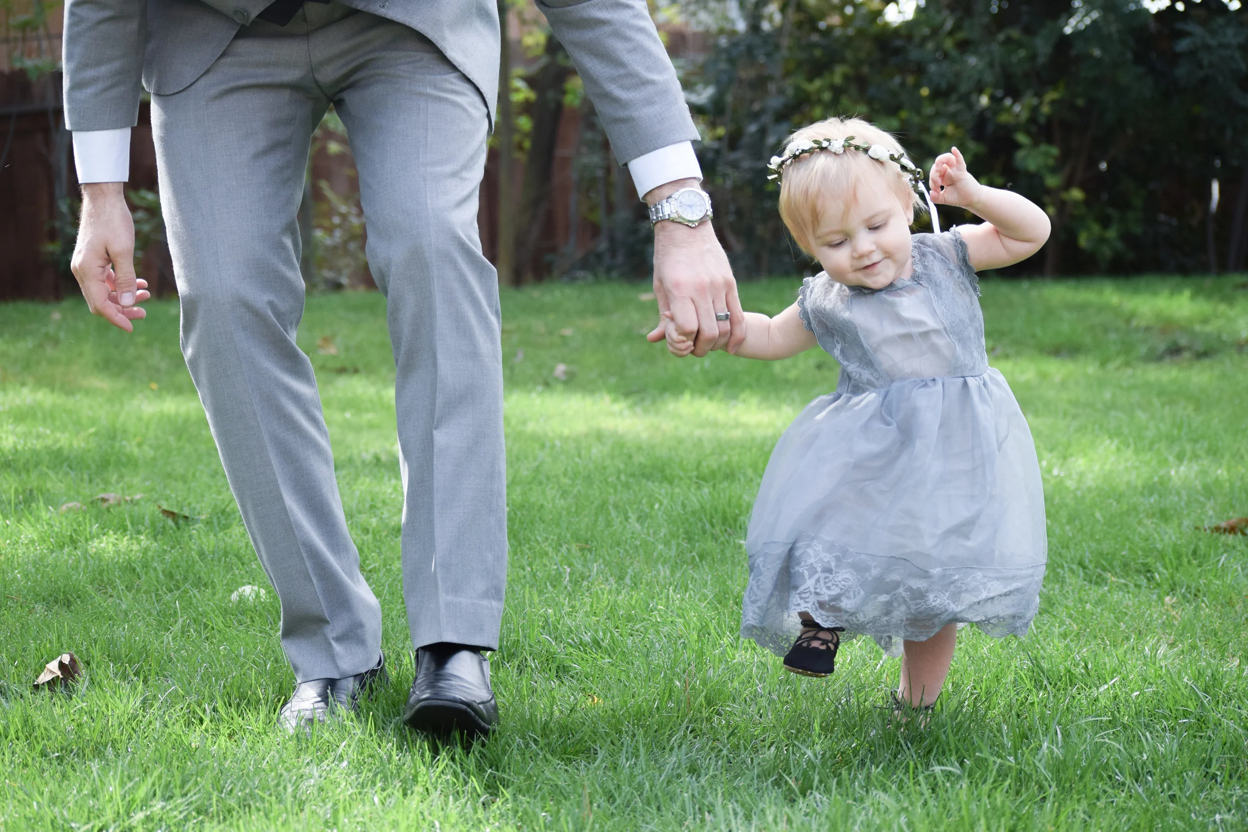 Grey lace + Chiffon Flower Girl Dress - The Hair Bow Company