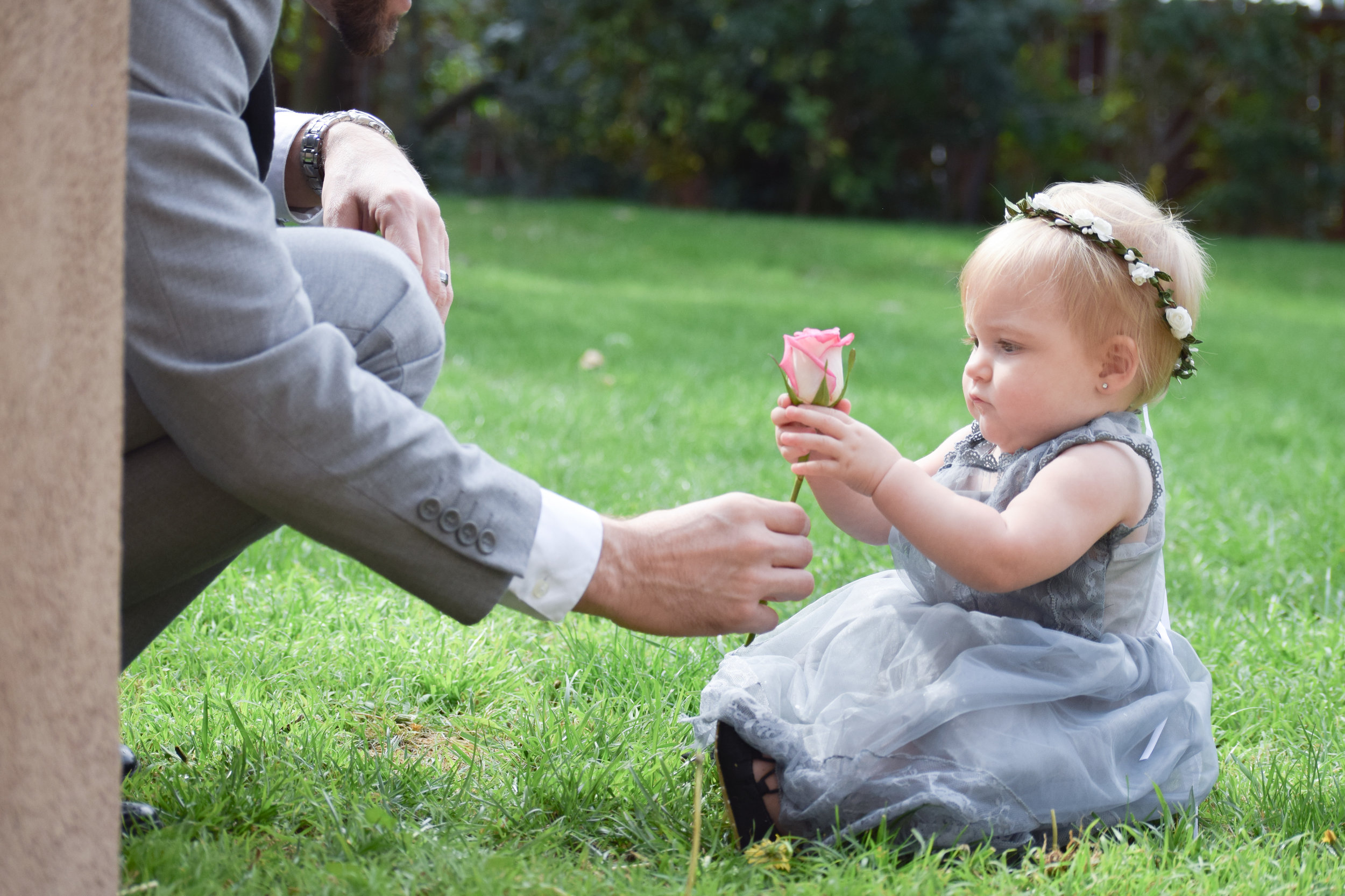 Grey lace + Chiffon Flower Girl Dress - The Hair Bow Company