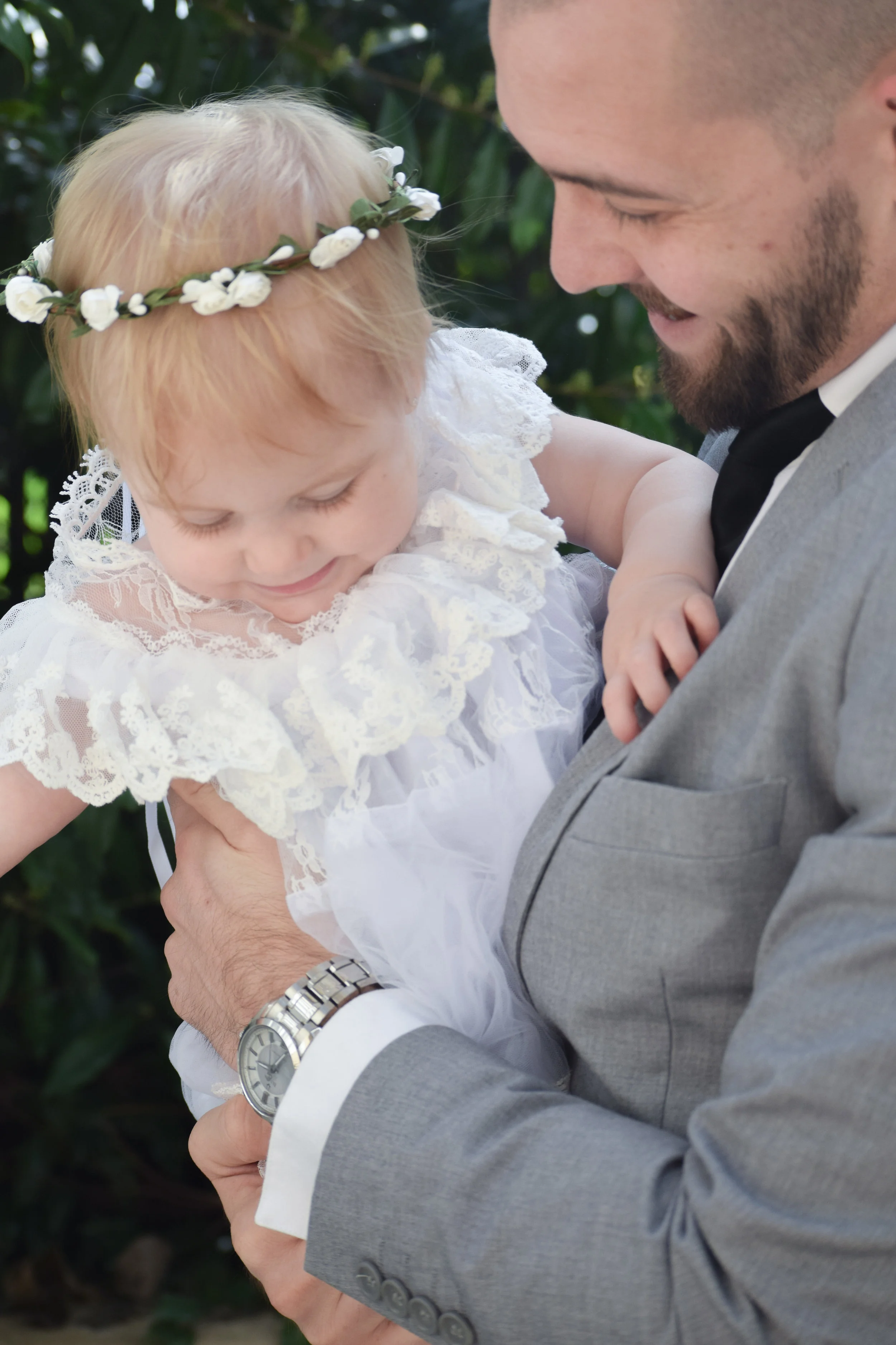White Vintage Lace Flower Girl Dress - The Hair Bow Company
