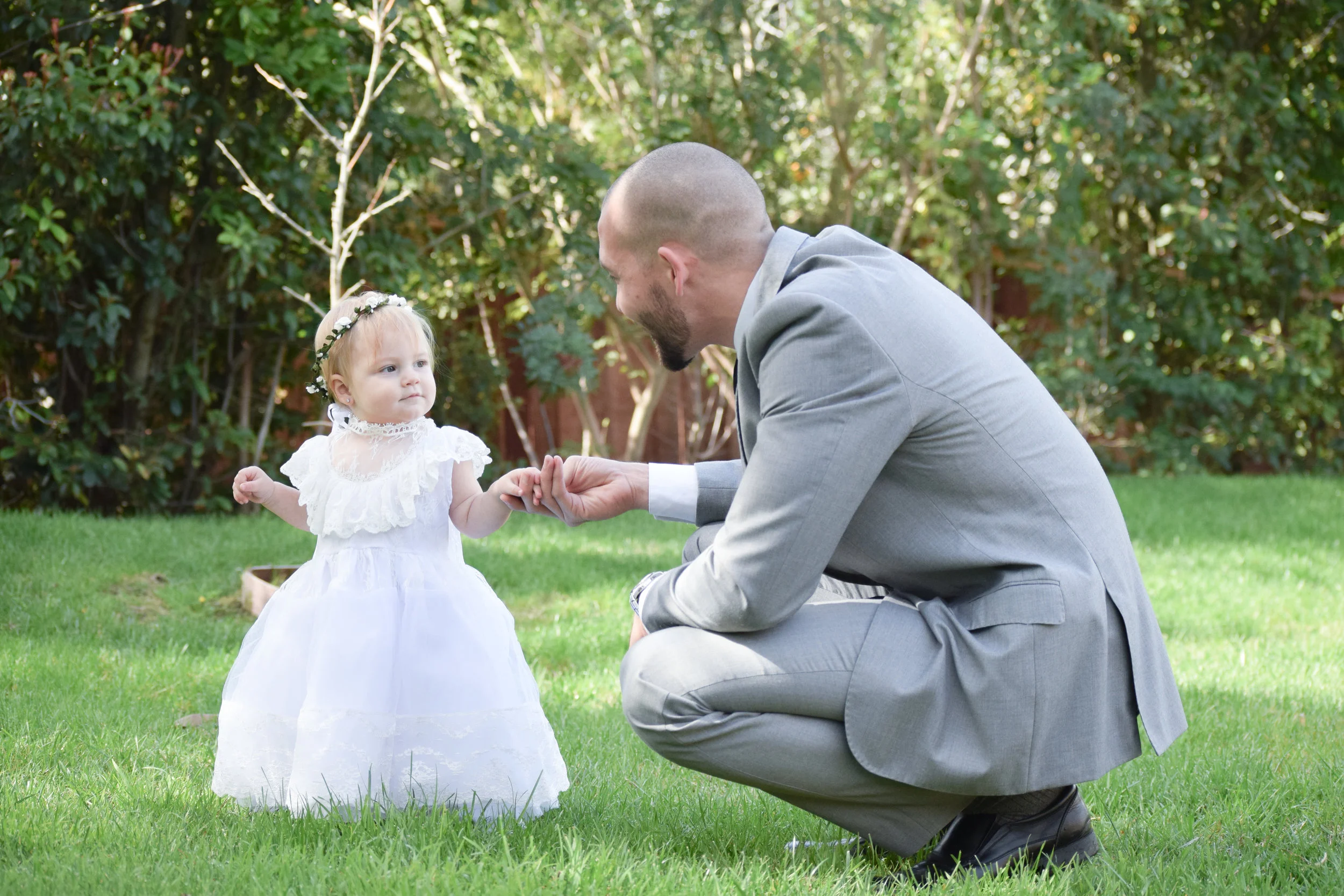 White Vintage Lace Flower Girl Dress - The Hair Bow Company
