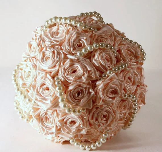 Silk Bridal Bouquet - Light Pink Silk Bridal Bouquet