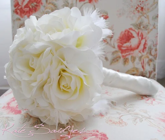 Silk Bridal Bouquet - White Silk Bridal Bouquet