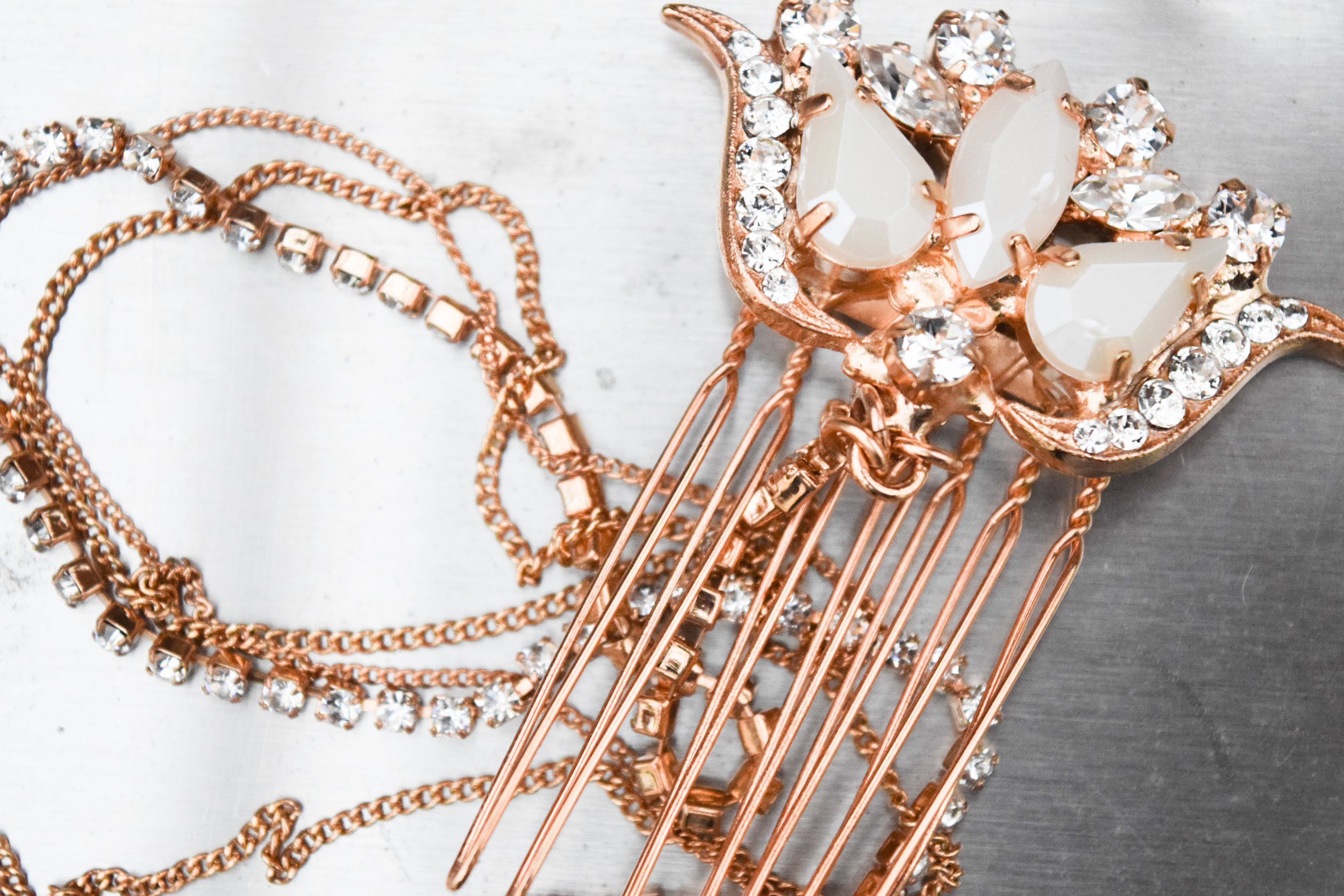 The Bridal Boutique | Rose Gold Bridal Headpiece - TheLadyBride - Rose Gold Bridal Jewelry