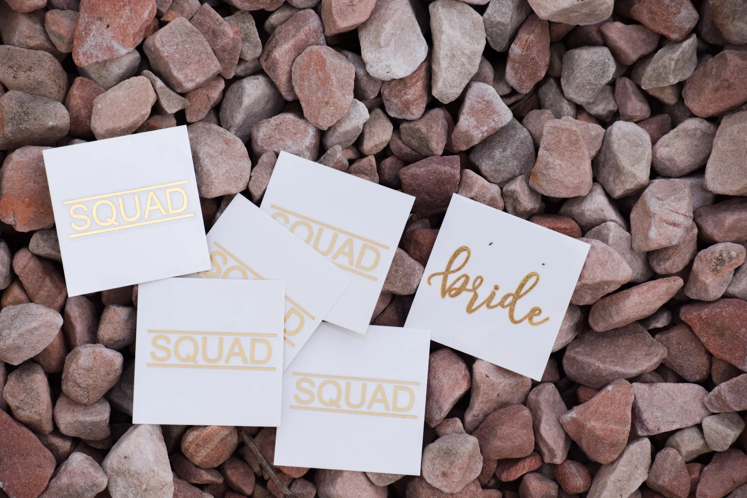 The Bridal Boutique | Gold Bridal Party Tattoos by Black Label Decor