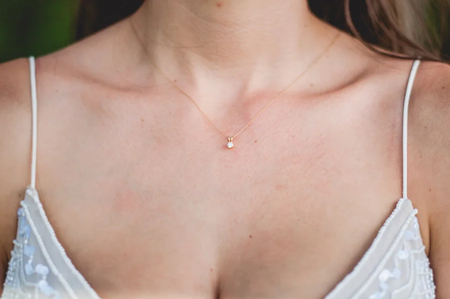 Simple Bridal Necklace - A Forest Wedding Ceremony - Melissa Cervantes Photography