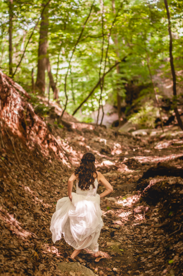 Beaded Wedding Dress - A Forest Wedding Ceremony - Melissa Cervantes Photography