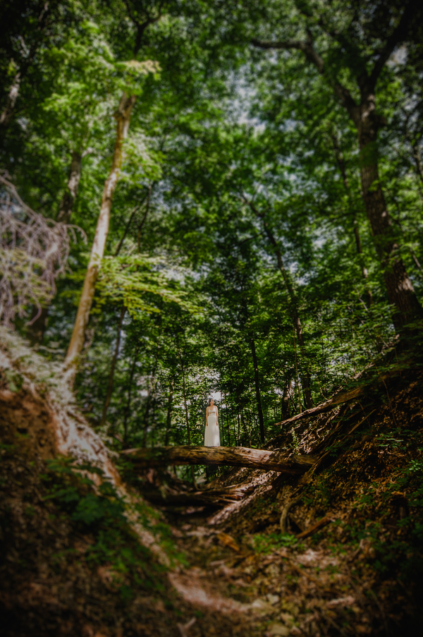 Beaded Wedding Dress - A Forest Wedding Ceremony - Melissa Cervantes Photography