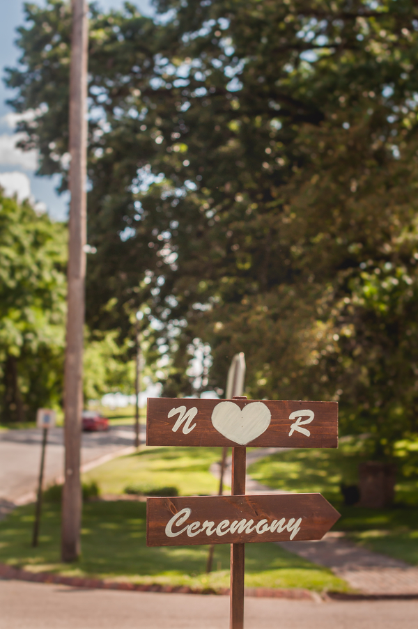Wooden Wedding Directional Sign - A Forest Wedding Ceremony - Melissa Cervantes Photography