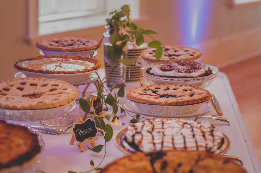 Wedding Pie Bar - The Loft on Jefferson Wedding, Iowa Wedding Venue - Melissa Cervantes Photography