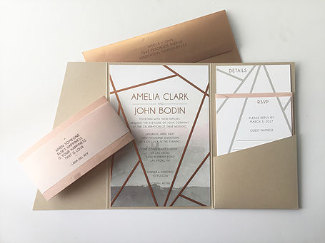 Geometric Wedding Invitation Suite