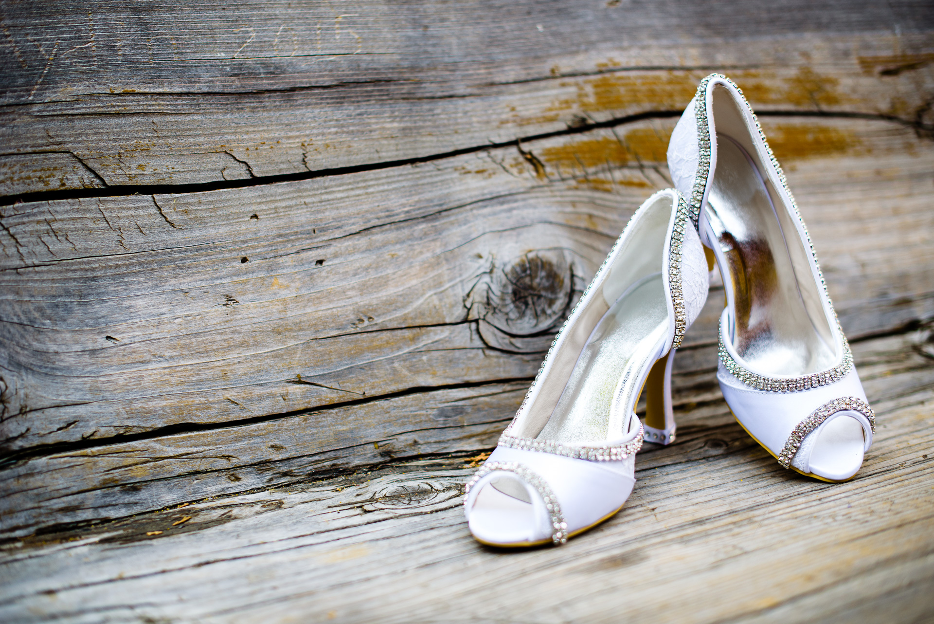 White Crystal Bridal Heels - A San Mortiz Lodge Fairytale Mountain Wedding - Paul Douda Photography