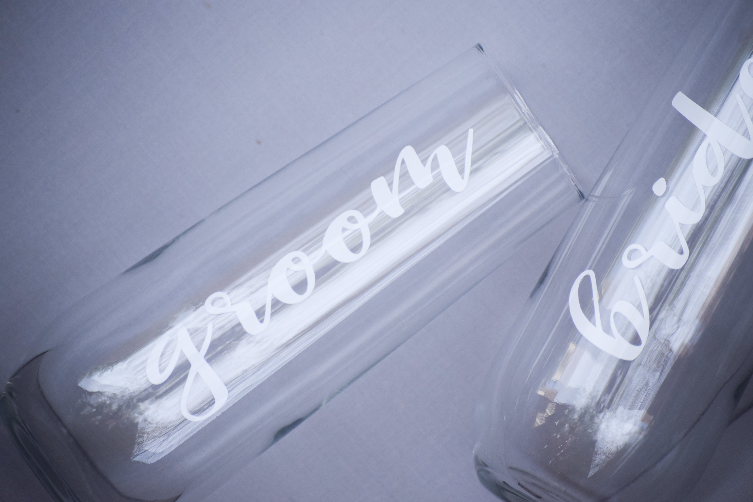 Bridesmaid Gift Idea - Kiloh + Co - Custom Stemless Bridesmaid Champagne Glasses