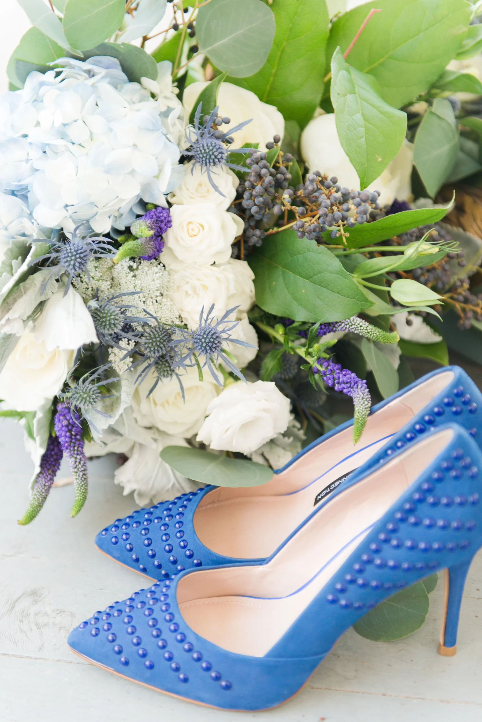 Blue bridal heels - Blue and Gold Morven Park Styled Virginia Wedding -- JOFFOTO