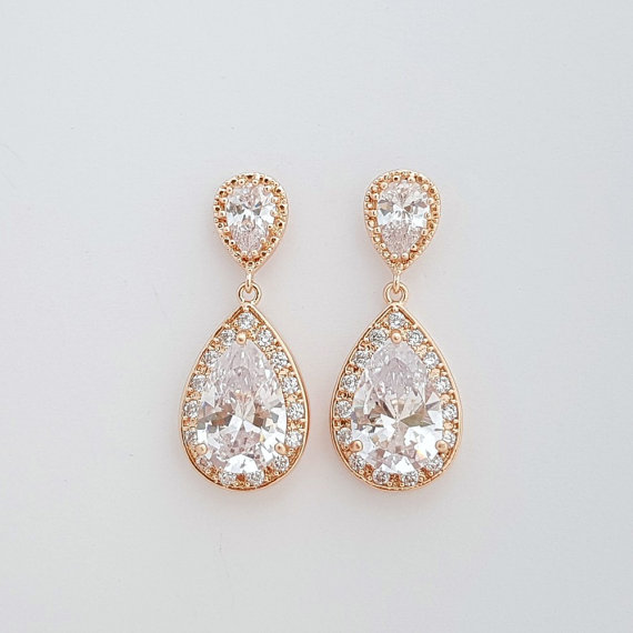 21 Rose Gold Bridal Earrings — The Overwhelmed Bride // Wedding Blog ...