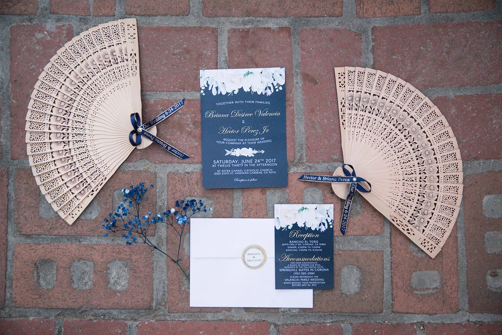 Navy and White Wedding Invitations -
