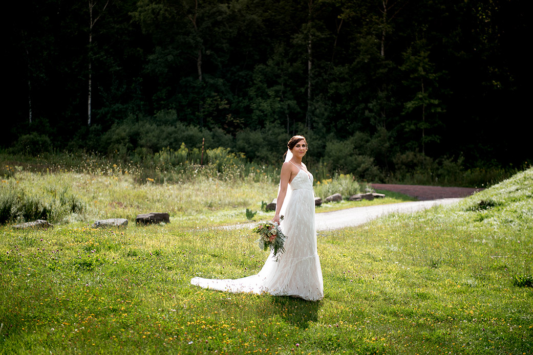 Bohemian Wedding Dress - Catskills Hunter Mountain Bohemian Wedding - Custom by Nicole Photography