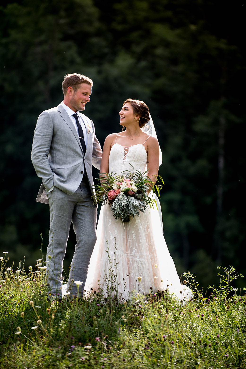 Gorgeous Open Field Wedding Photos - Catskills Hunter Mountain Bohemian Wedding - Custom by Nicole Photography