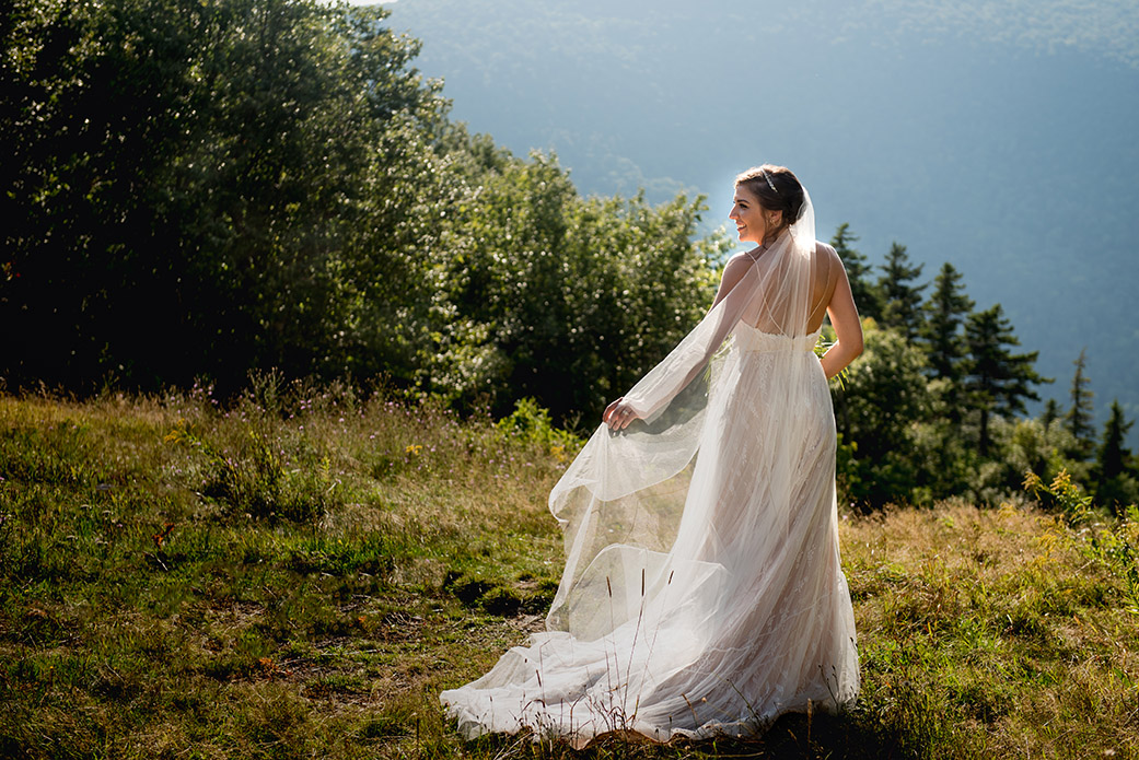 Bohemian Wedding Dress - Catskills Hunter Mountain Bohemian Wedding - Custom by Nicole Photography