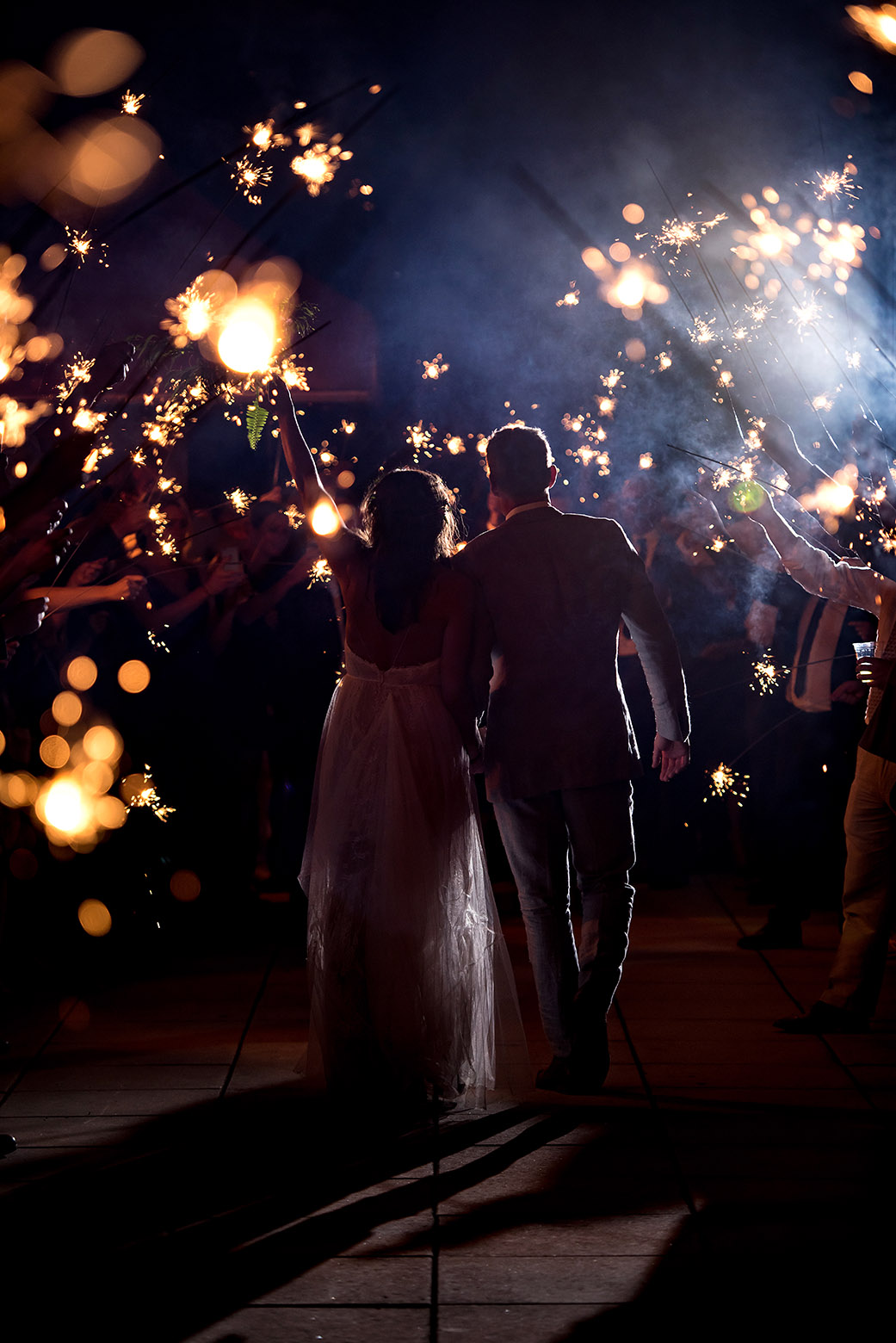 Wedding Sparkler Exit -Catskills Hunter Mountain Bohemian Wedding - Custom by Nicole Photography