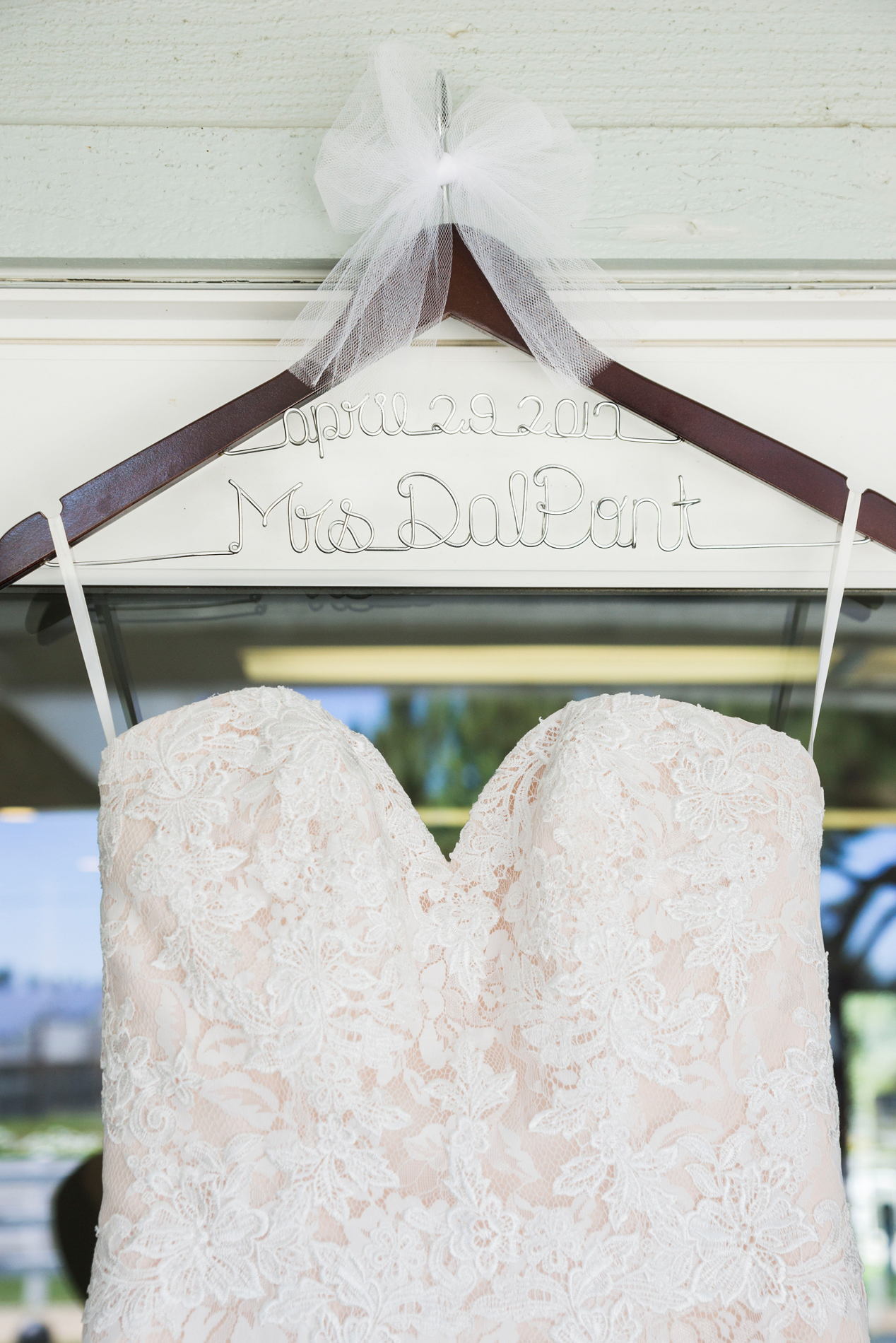 Personalized Bride Wire Hanger - A McCoy Equestrian Center Wedding - Peterson Design & Photography